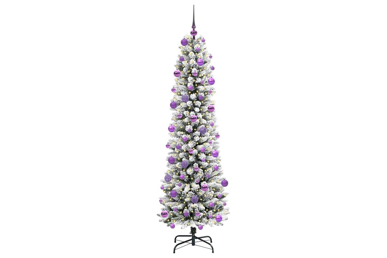 Vidaxl Artificial Christmas Tree With 300 Leds Green And White 210 Cm-3