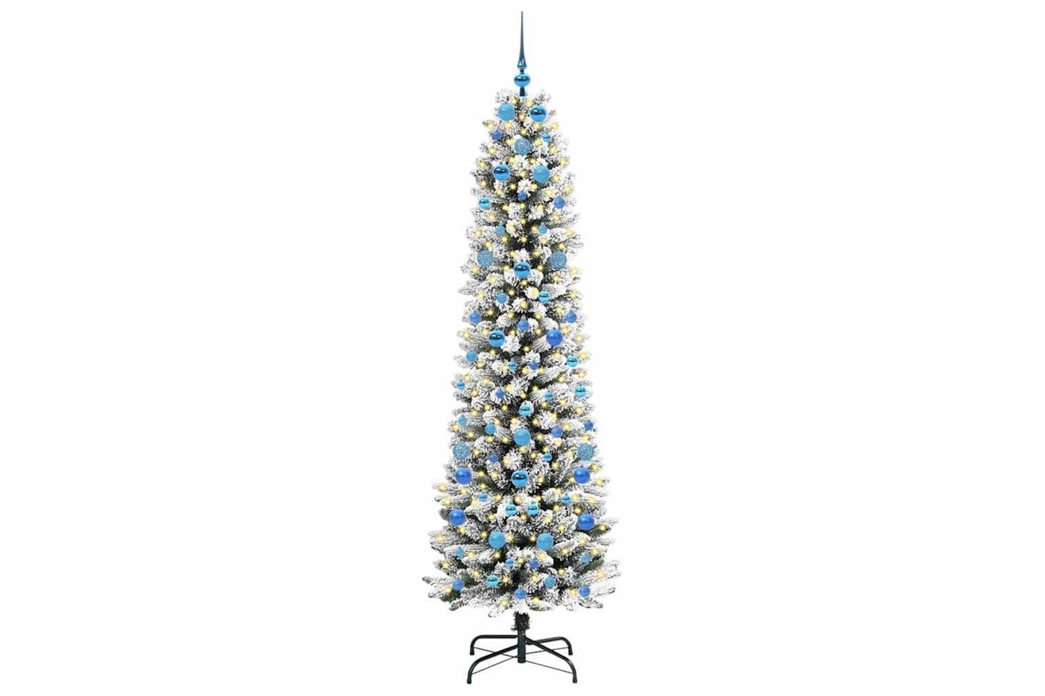 Vidaxl Artificial Christmas Tree With 300 Leds Green And White 210 Cm-3