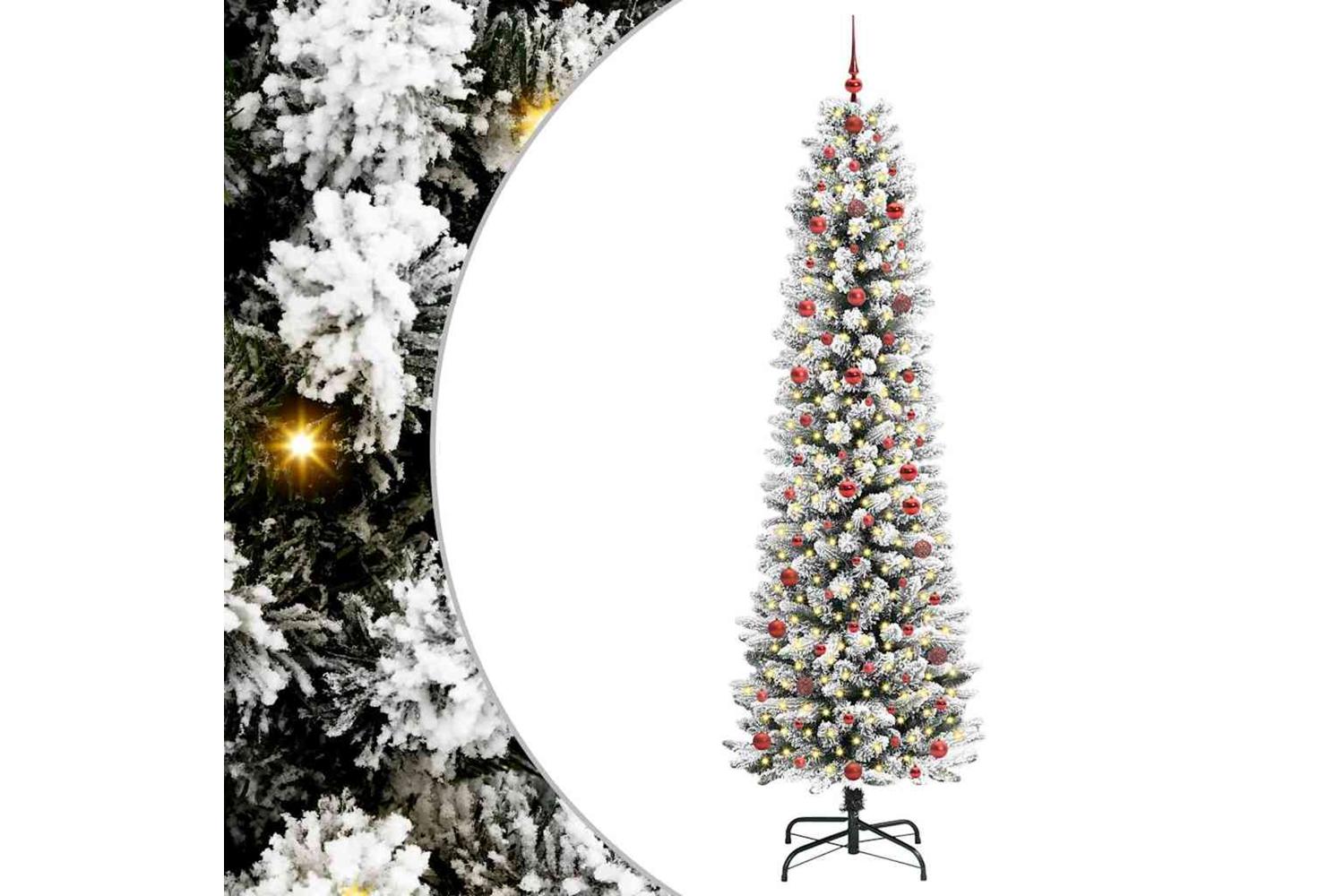 Vidaxl Artificial Christmas Tree With 300 Leds Green And White 240 Cm-2