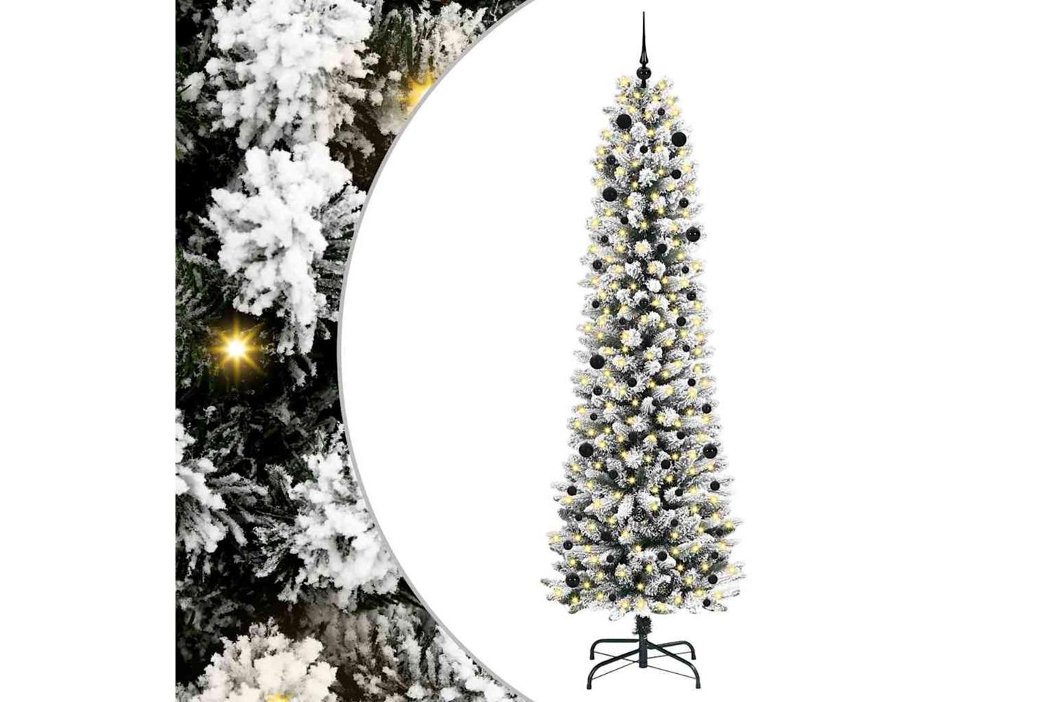 Vidaxl Artificial Christmas Tree With 300 Leds Green And White 240 Cm-2
