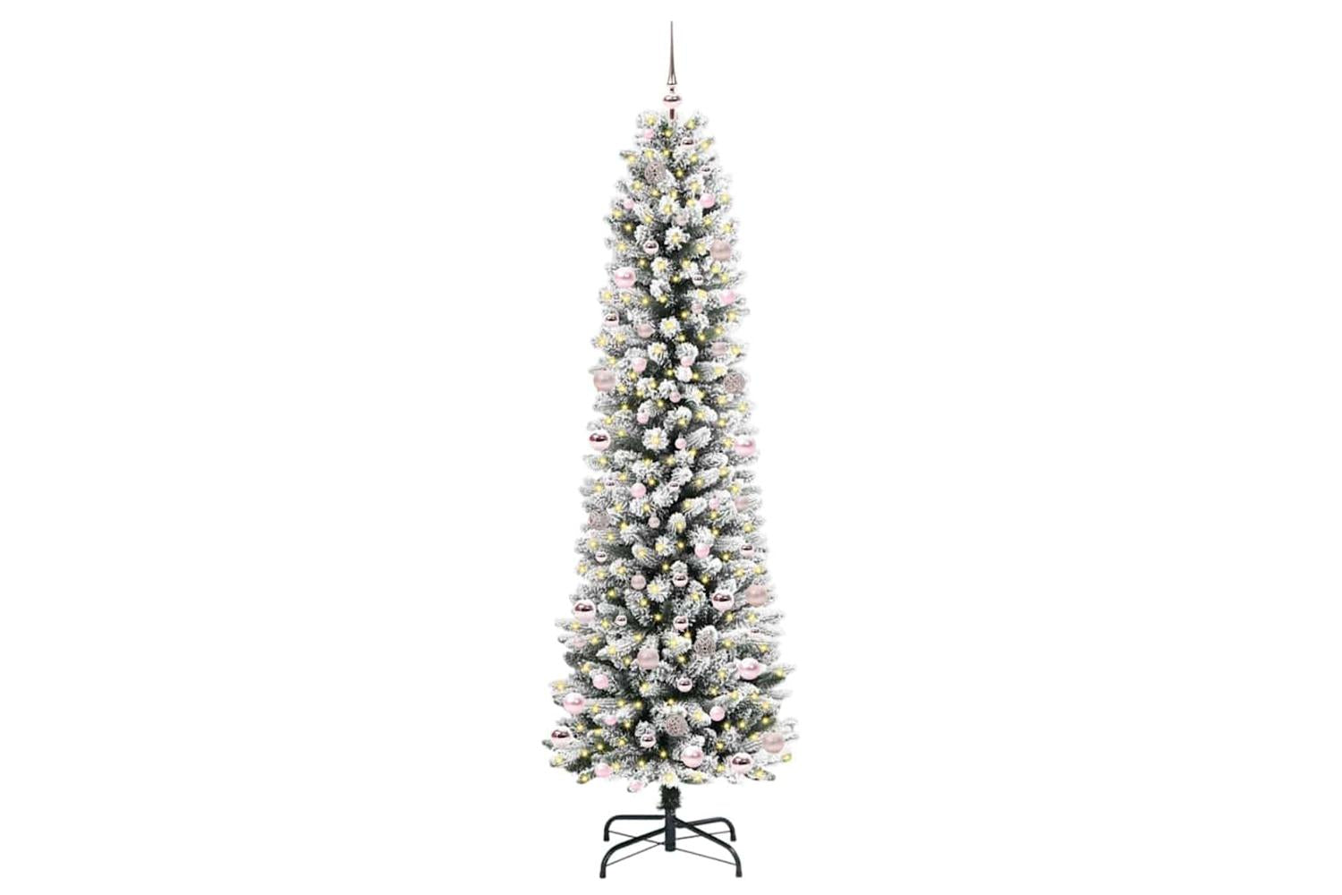 Vidaxl Artificial Christmas Tree With 300 Leds Green And White 240 Cm-3