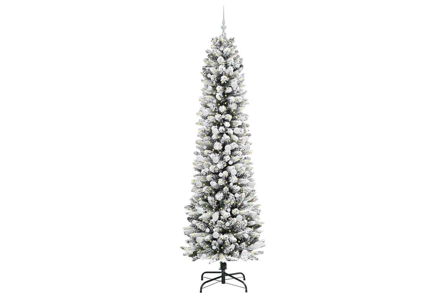 Vidaxl Artificial Christmas Tree With 300 Leds Green And White 240 Cm-3