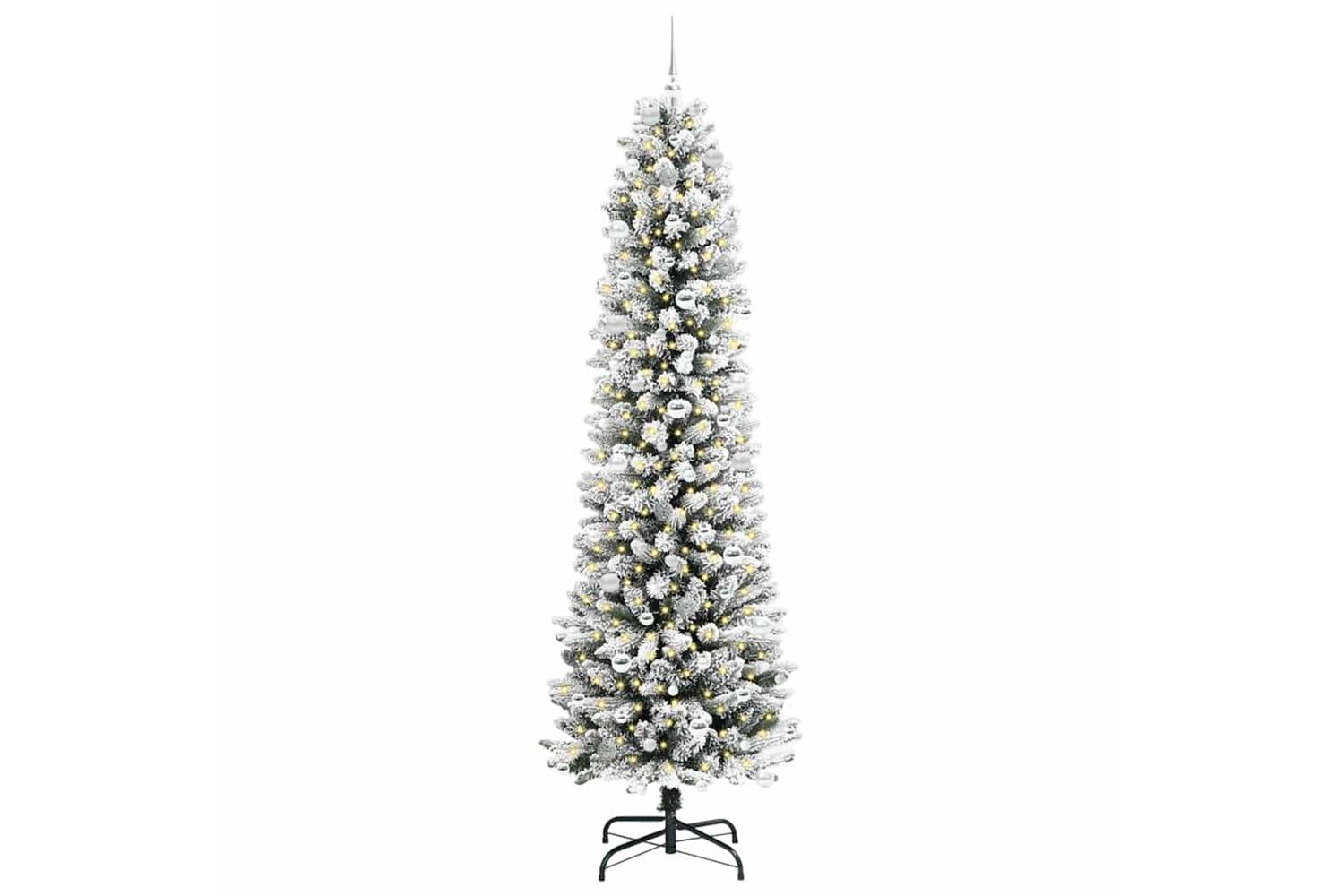 Vidaxl Artificial Christmas Tree With 300 Leds Green And White 240 Cm-3