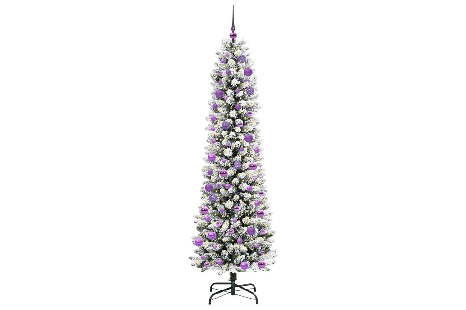 Vidaxl Artificial Christmas Tree With 300 Leds Green And White 240 Cm-3