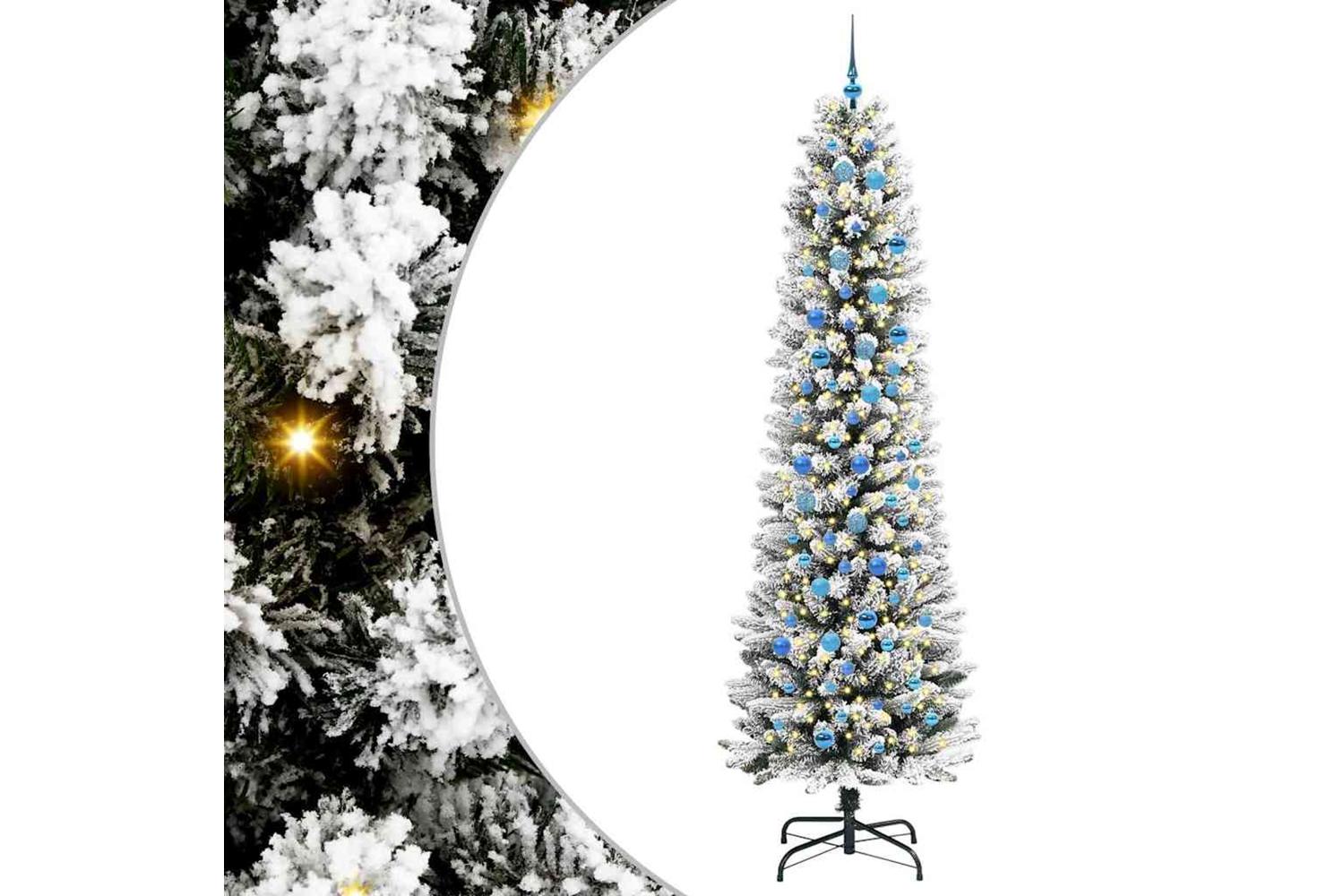Vidaxl Artificial Christmas Tree With 300 Leds Green And White 240 Cm-2