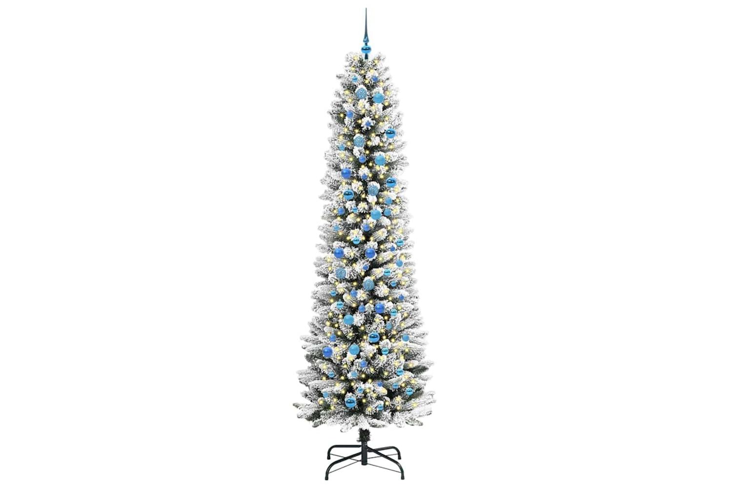 Vidaxl Artificial Christmas Tree With 300 Leds Green And White 240 Cm-3