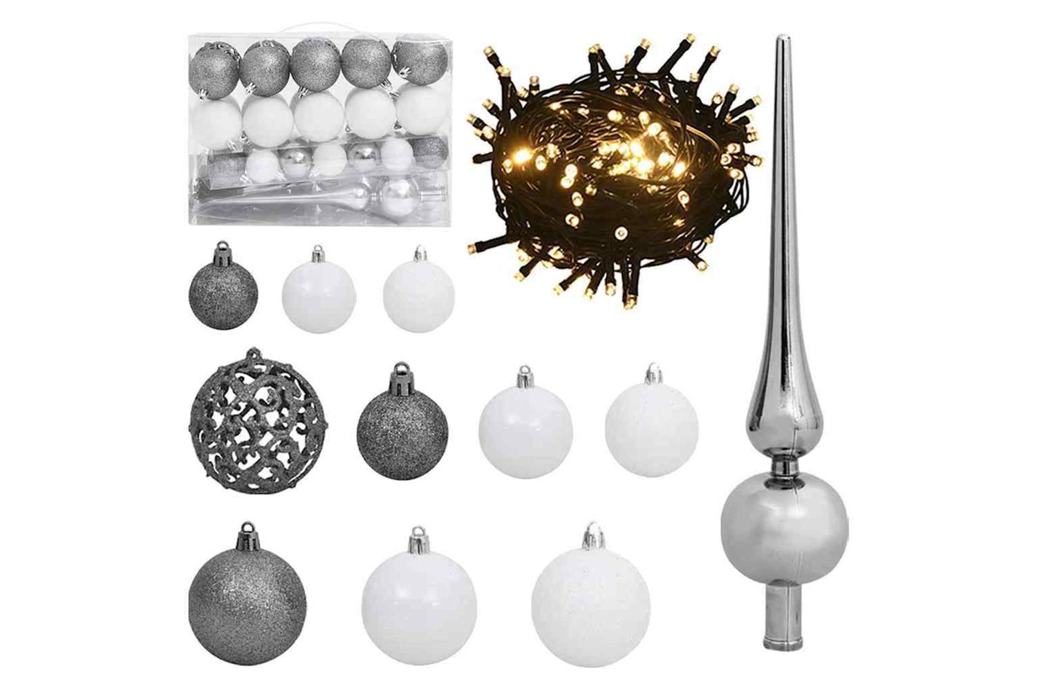 Vidaxl Artificial Pre-lit Christmas Tree With Ball Set Green 120 Cm-7