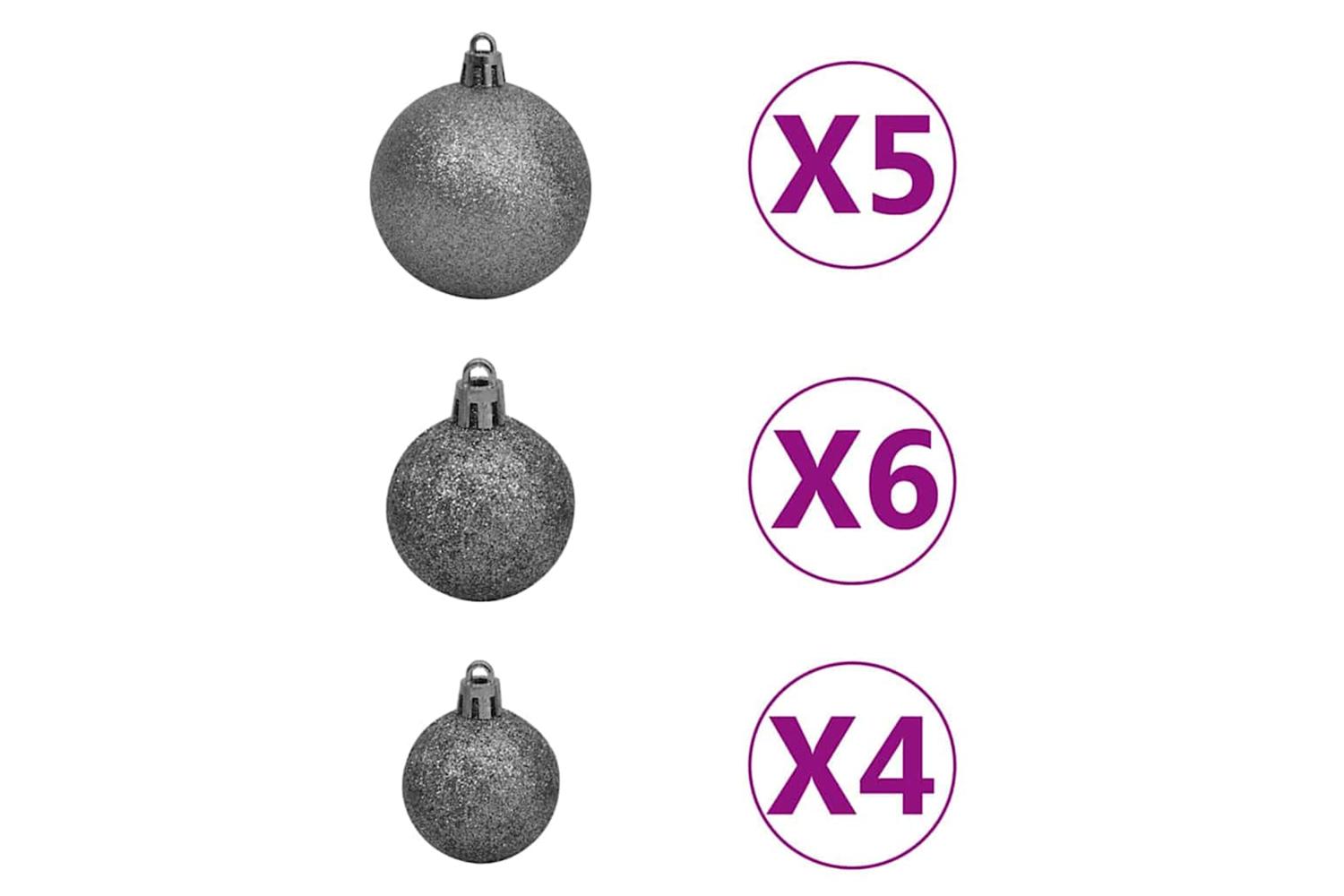 Vidaxl Artificial Pre-lit Christmas Tree With Ball Set Green 120 Cm-10