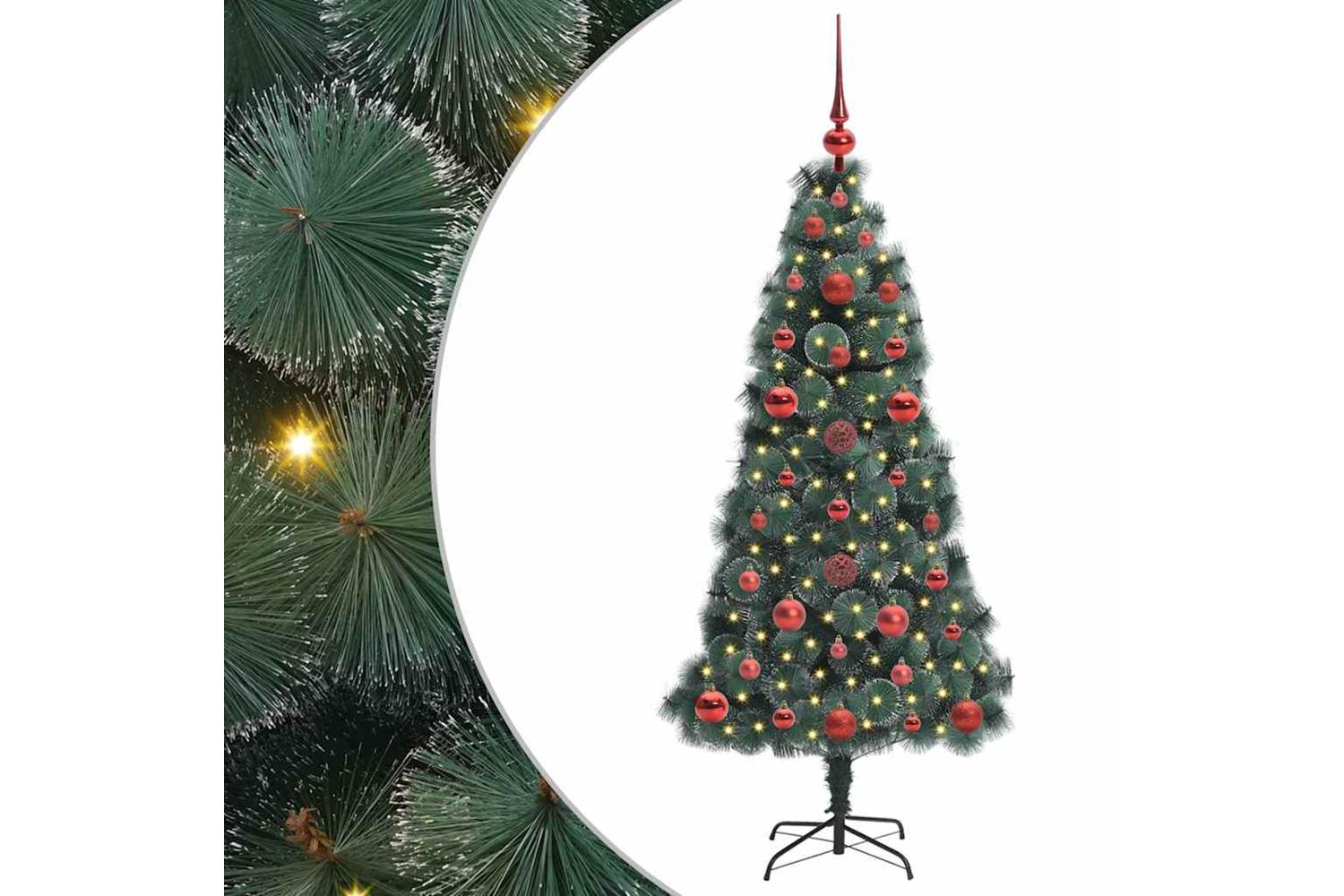 Vidaxl Artificial Pre-lit Christmas Tree With Ball Set Green 120 Cm