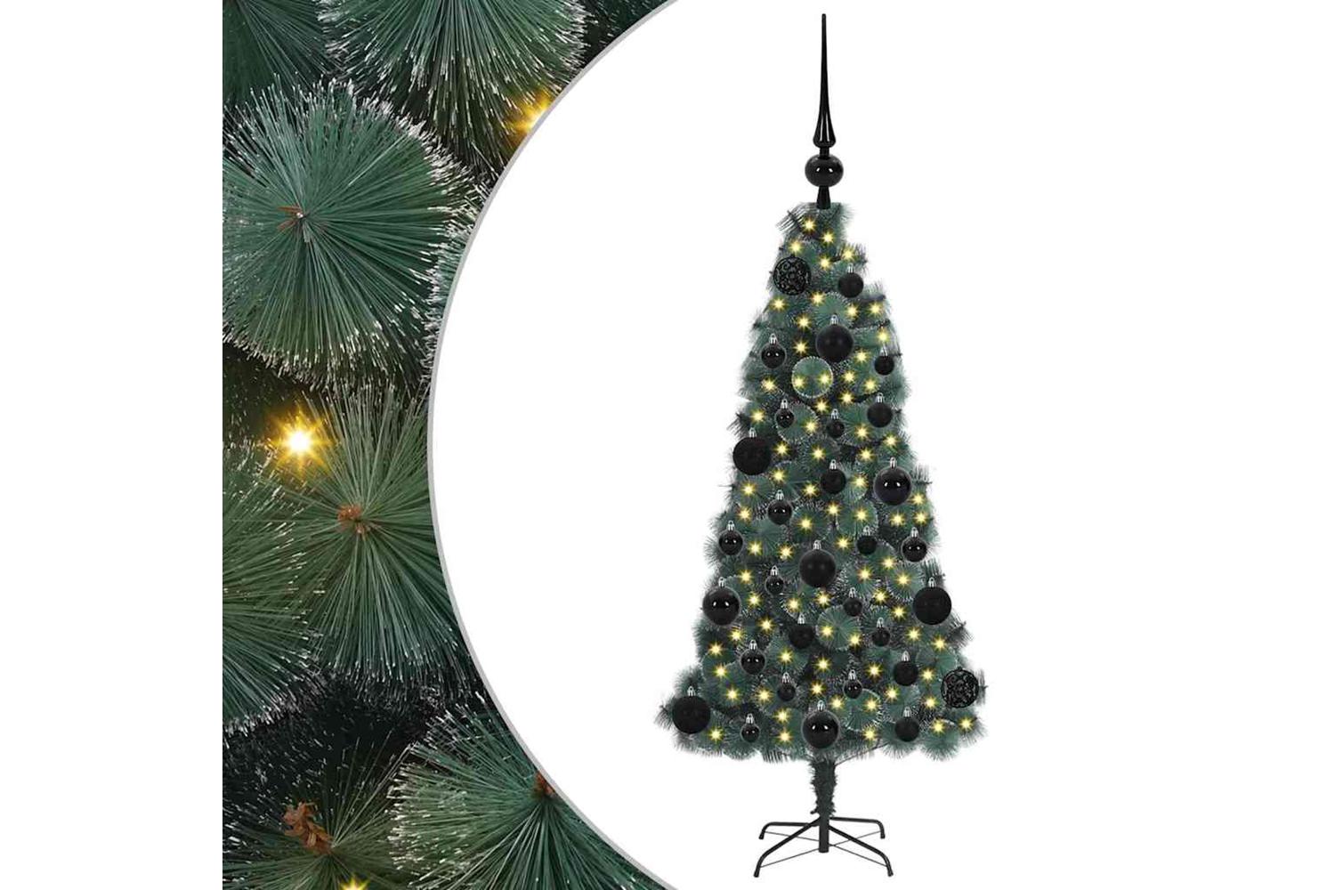 Vidaxl Artificial Pre-lit Christmas Tree With Ball Set Green 120 Cm-2