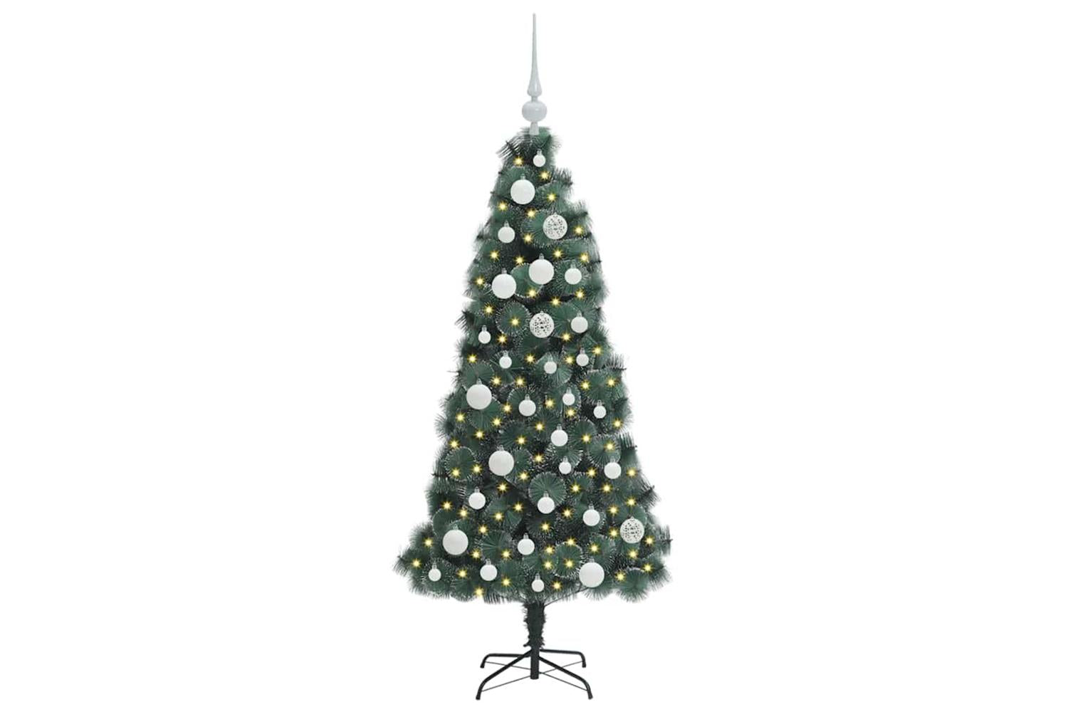 Vidaxl Artificial Pre-lit Christmas Tree With Ball Set Green 120 Cm-3