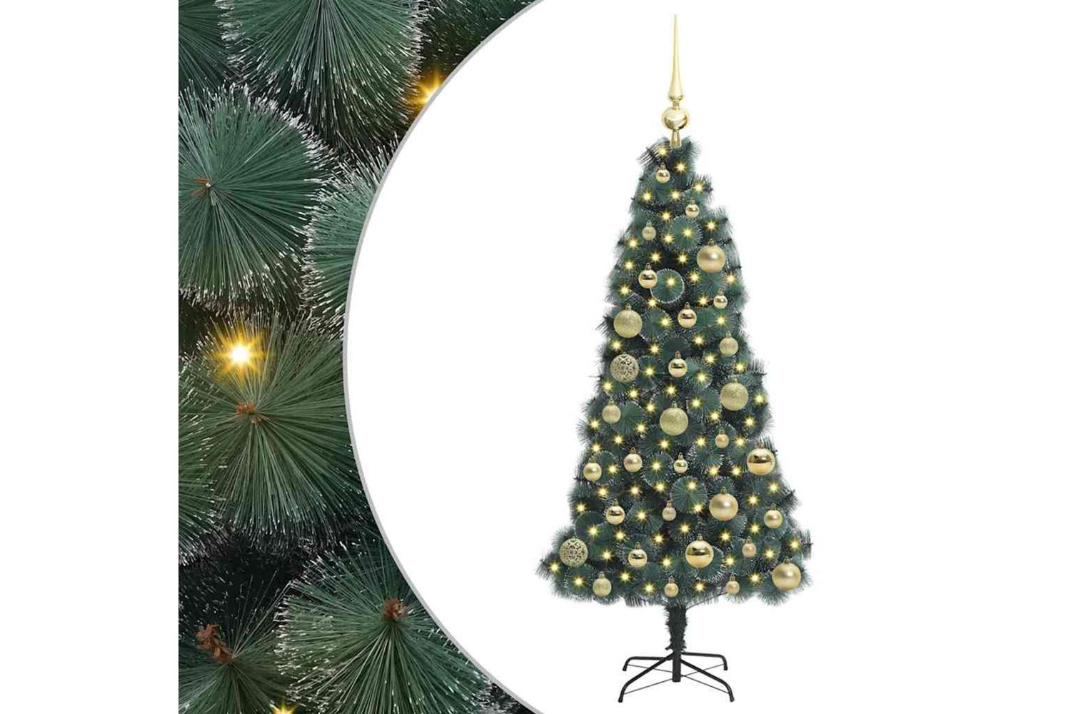 Vidaxl Artificial Pre-lit Christmas Tree With Ball Set Green 120 Cm-2