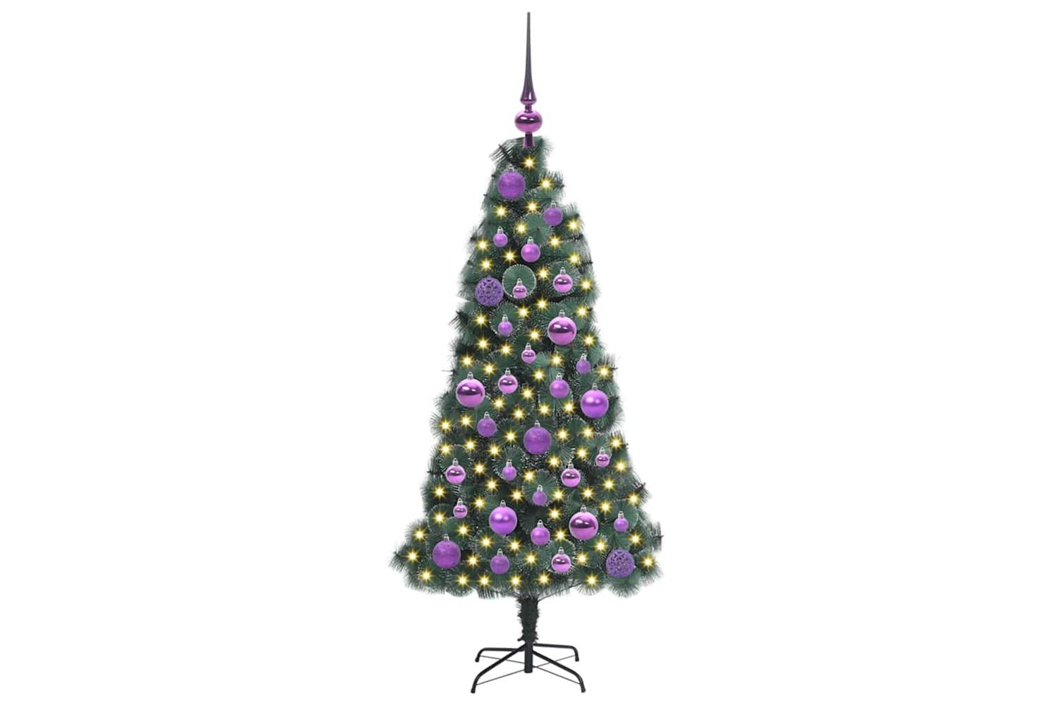 Vidaxl Artificial Pre-lit Christmas Tree With Ball Set Green 120 Cm-3