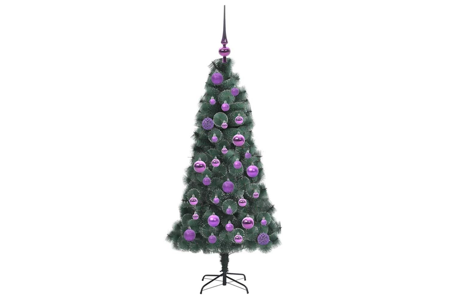 Vidaxl Artificial Pre-lit Christmas Tree With Ball Set Green 120 Cm-4