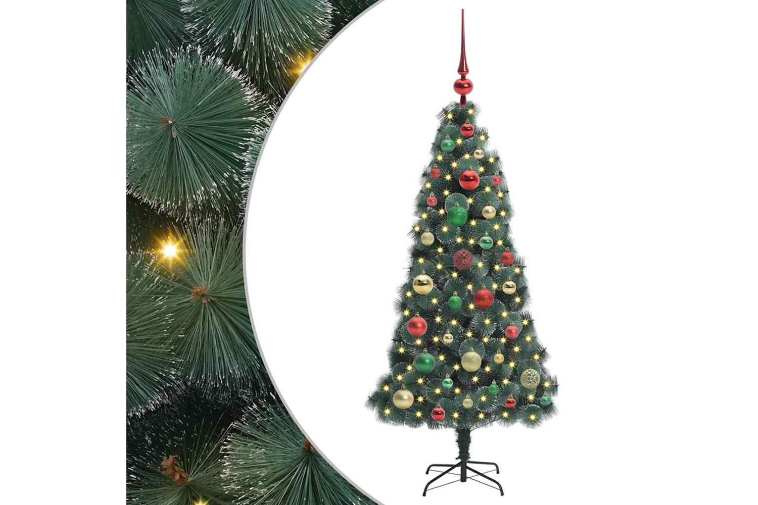 Vidaxl Artificial Pre-lit Christmas Tree With Ball Set Green 120 Cm-2