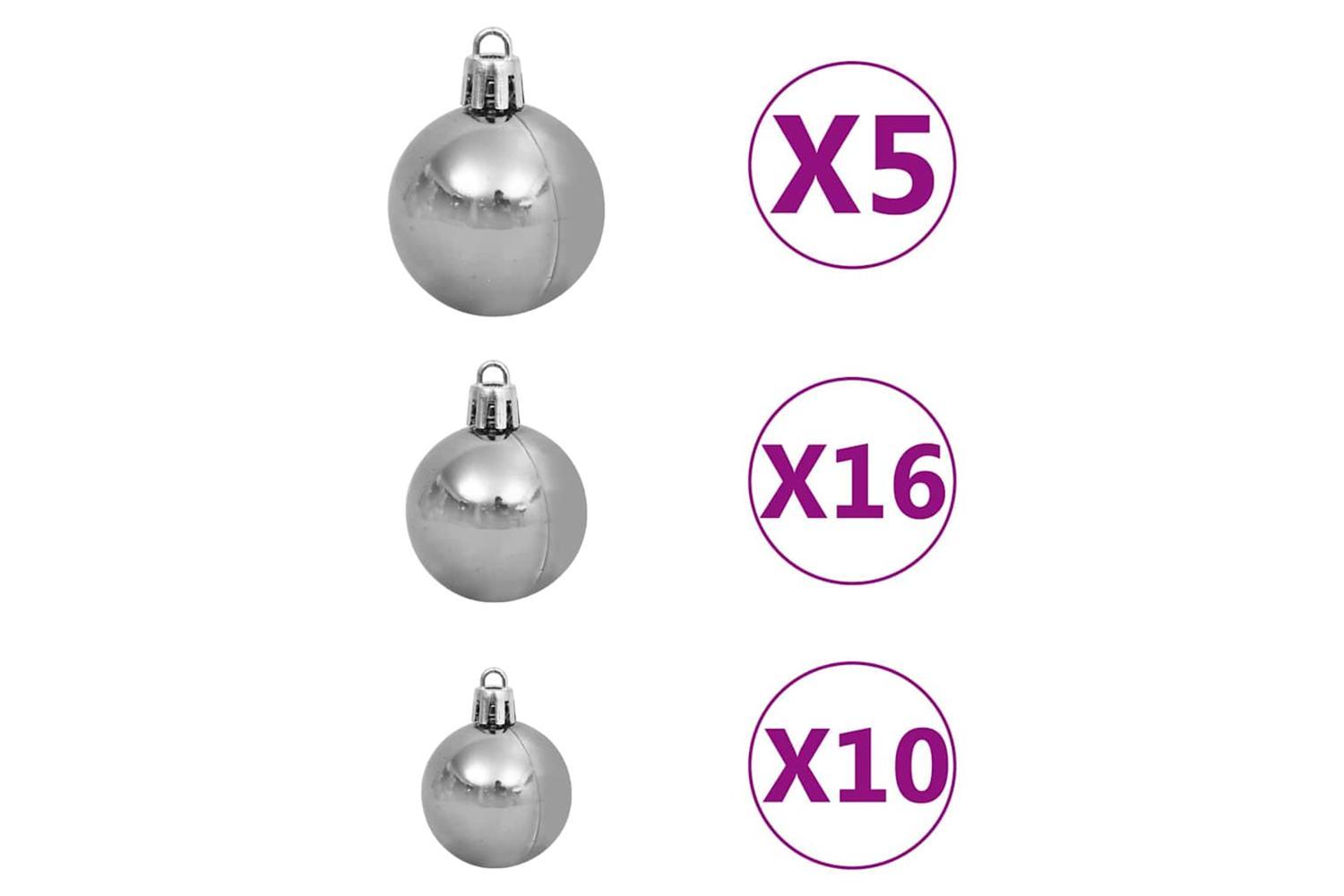 Vidaxl Artificial Pre-lit Christmas Tree With Ball Set Green 180 Cm-3