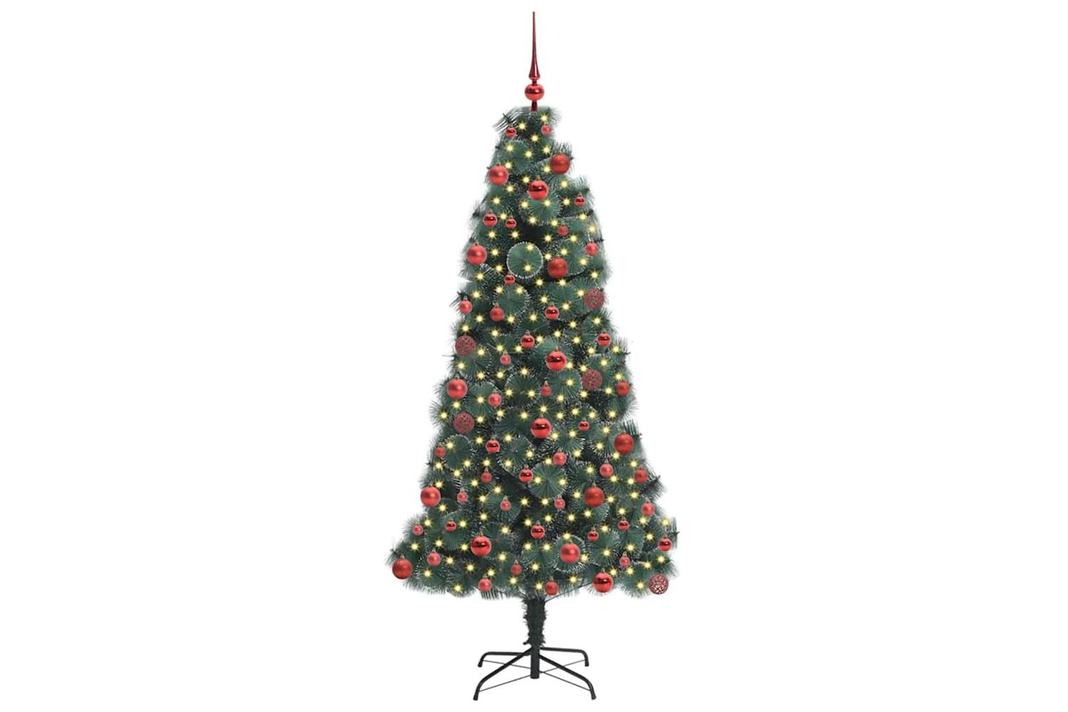 Vidaxl Artificial Pre-lit Christmas Tree With Ball Set Green 180 Cm-3