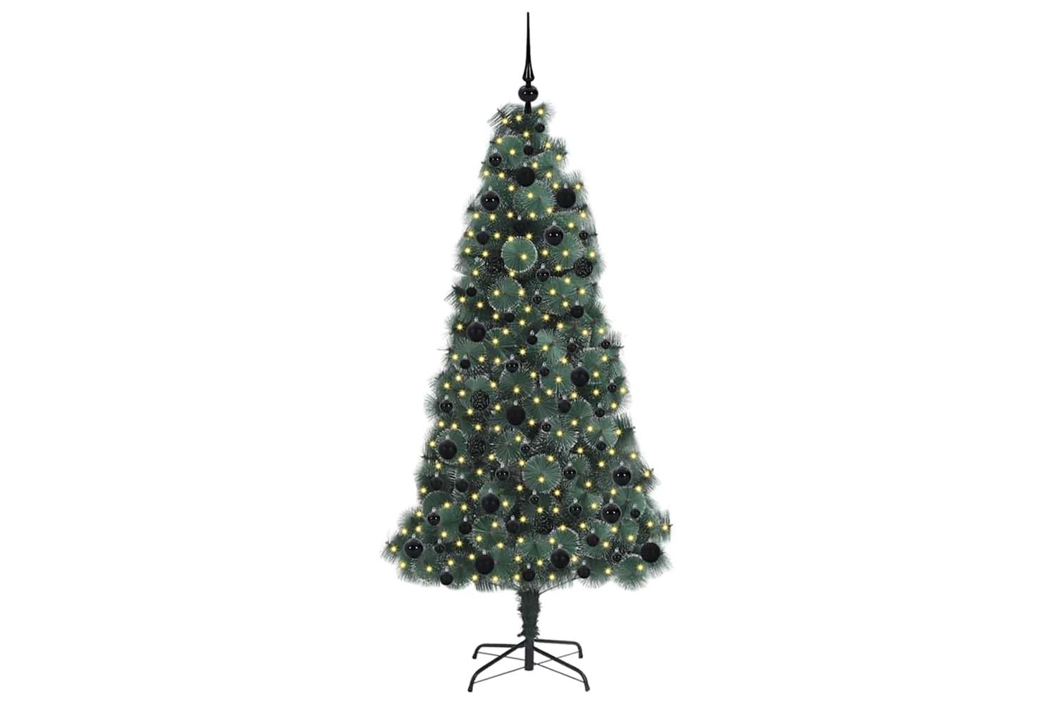 Vidaxl Artificial Pre-lit Christmas Tree With Ball Set Green 180 Cm-3