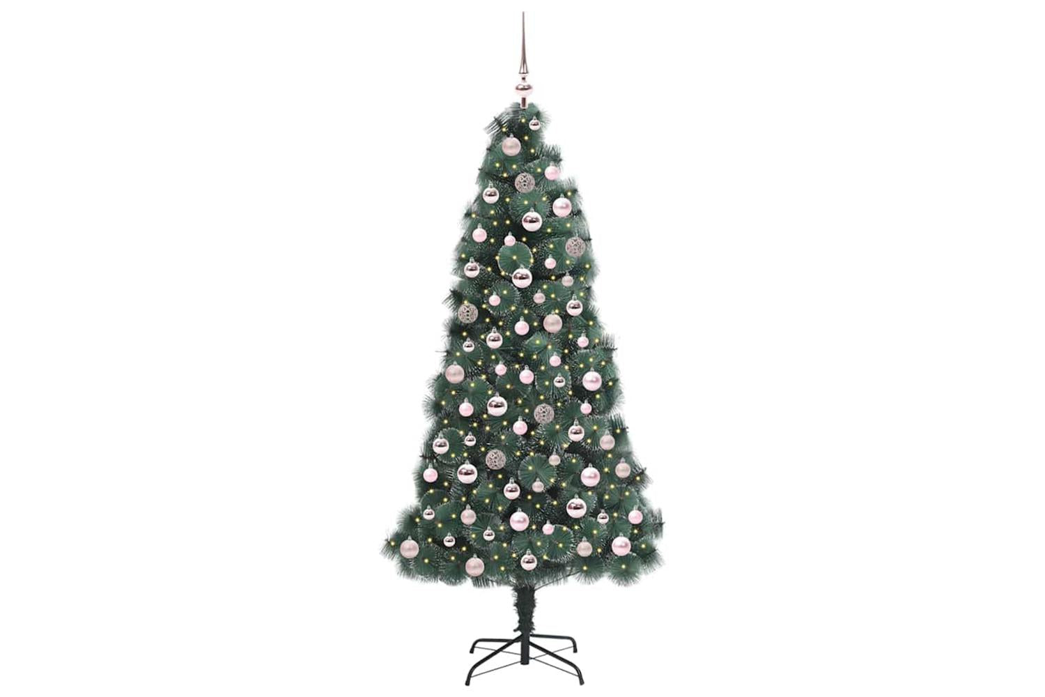 Vidaxl Artificial Pre-lit Christmas Tree With Ball Set Green 180 Cm-3