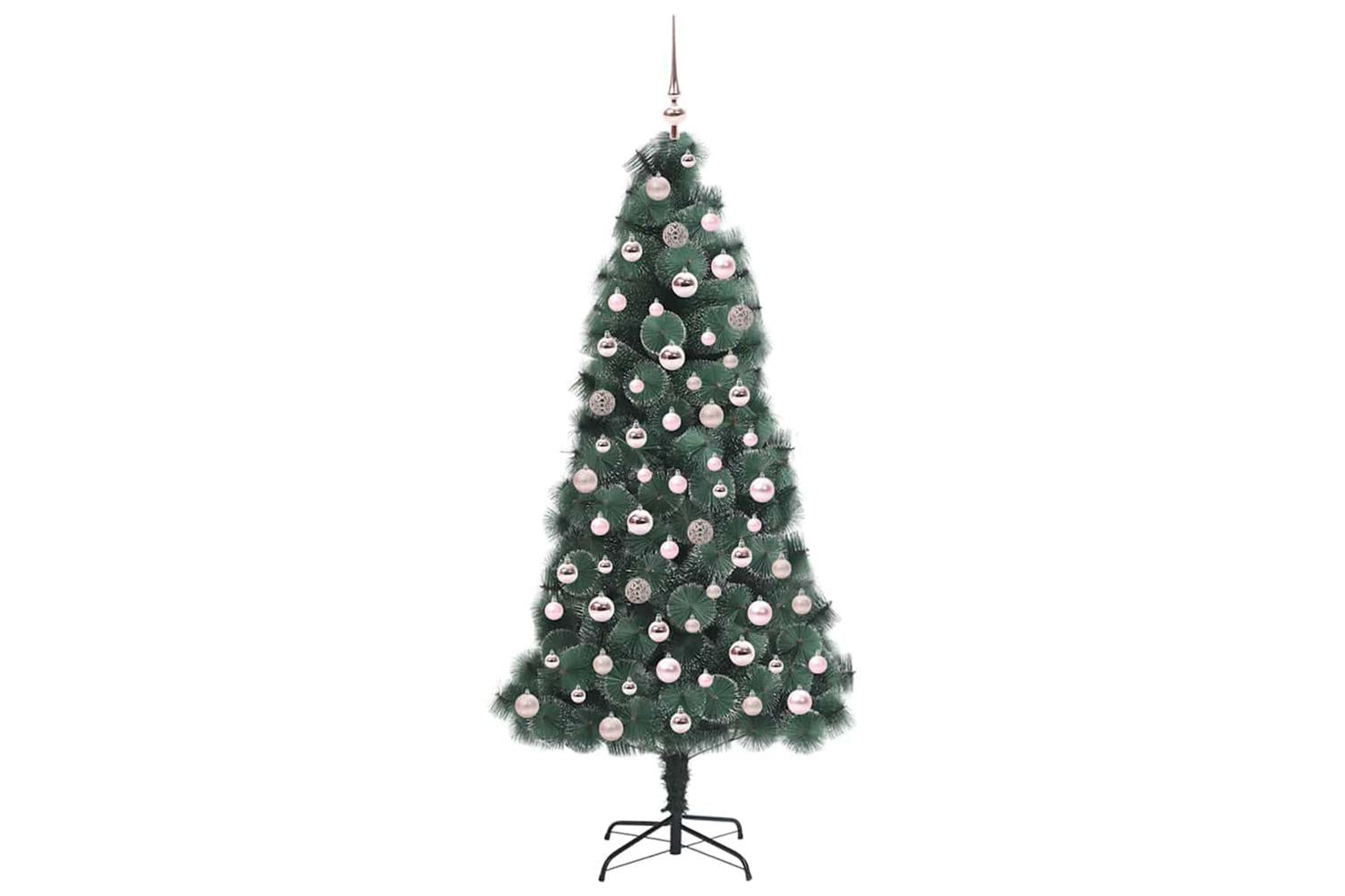 Vidaxl Artificial Pre-lit Christmas Tree With Ball Set Green 180 Cm-4