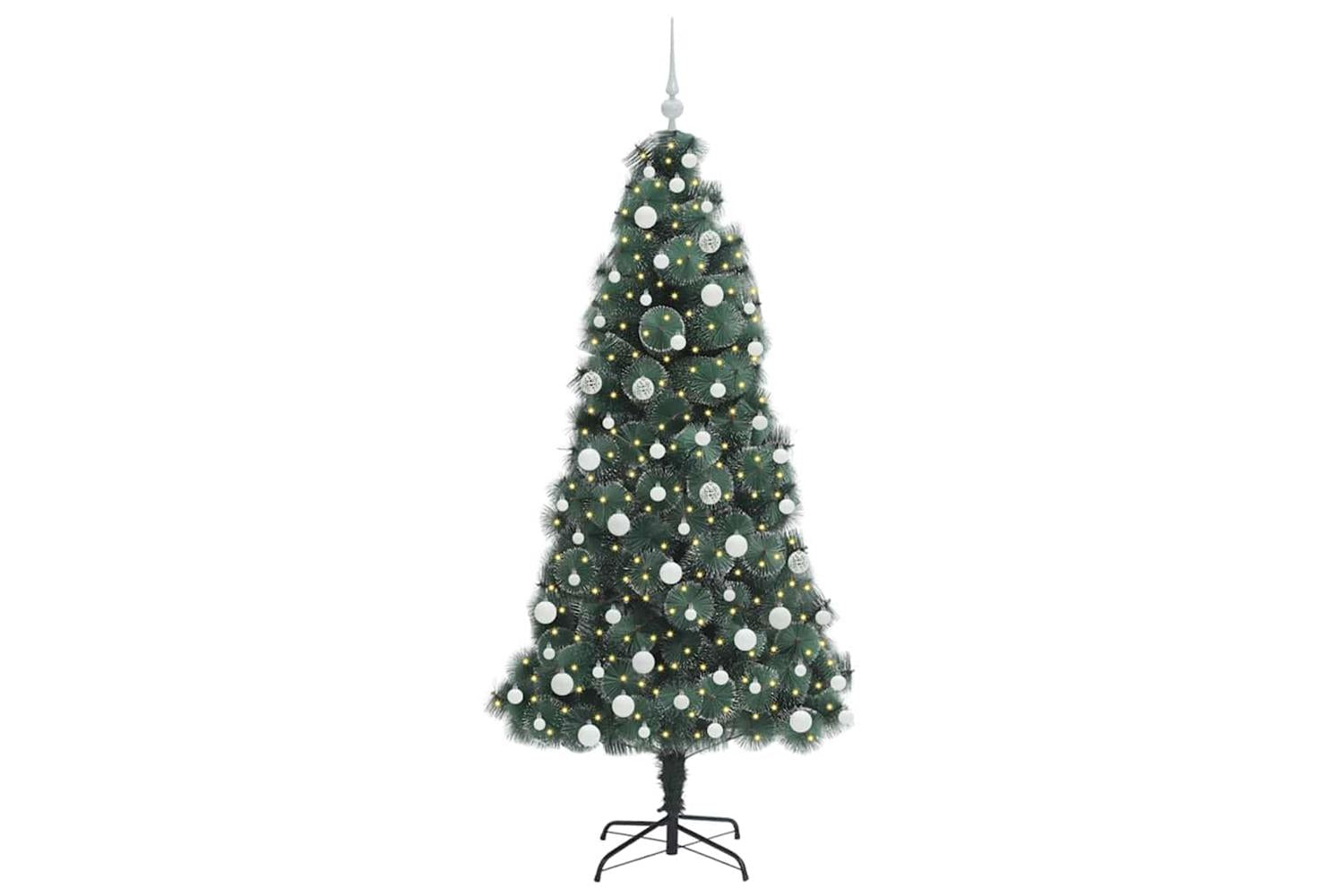 Vidaxl Artificial Pre-lit Christmas Tree With Ball Set Green 180 Cm-3