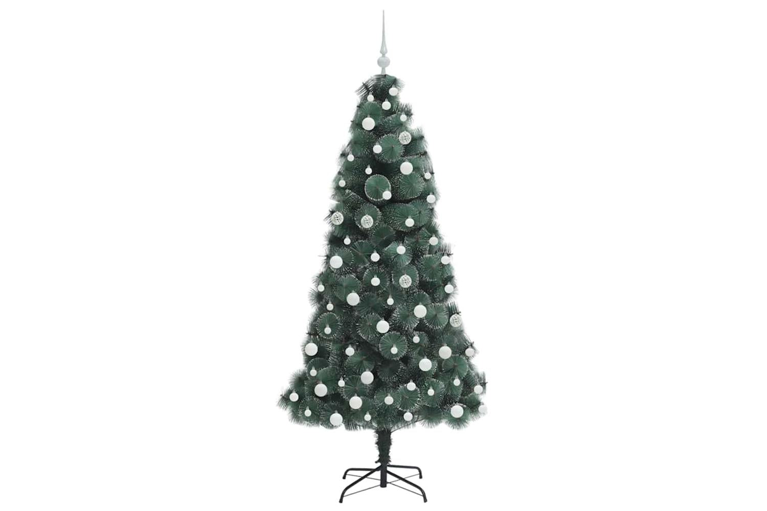 Vidaxl Artificial Pre-lit Christmas Tree With Ball Set Green 180 Cm-4