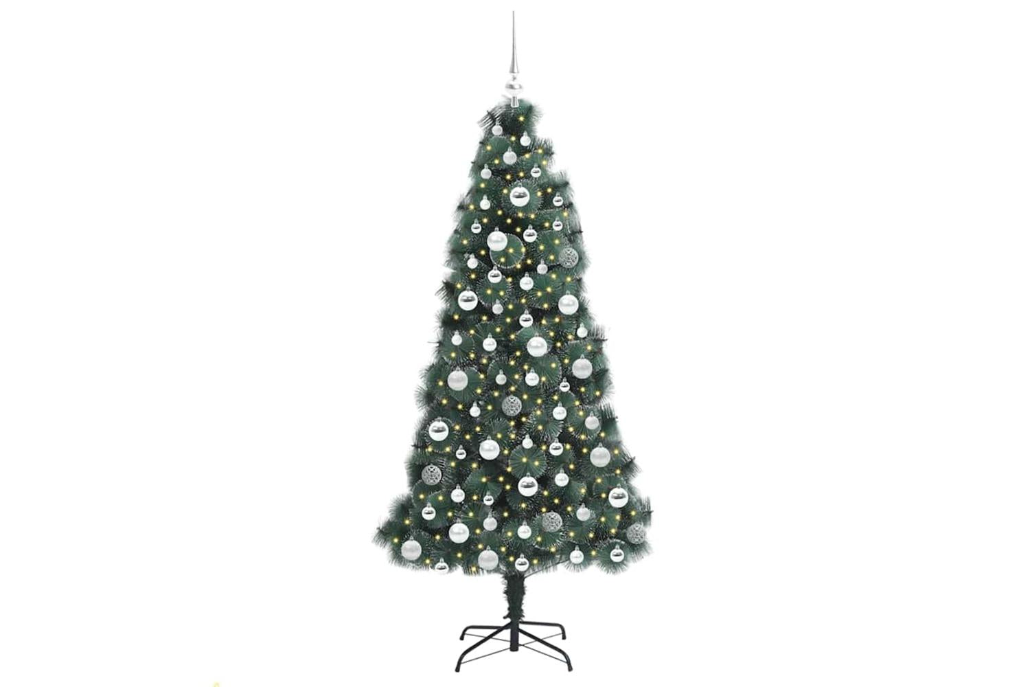 Vidaxl Artificial Pre-lit Christmas Tree With Ball Set Green 180 Cm-3