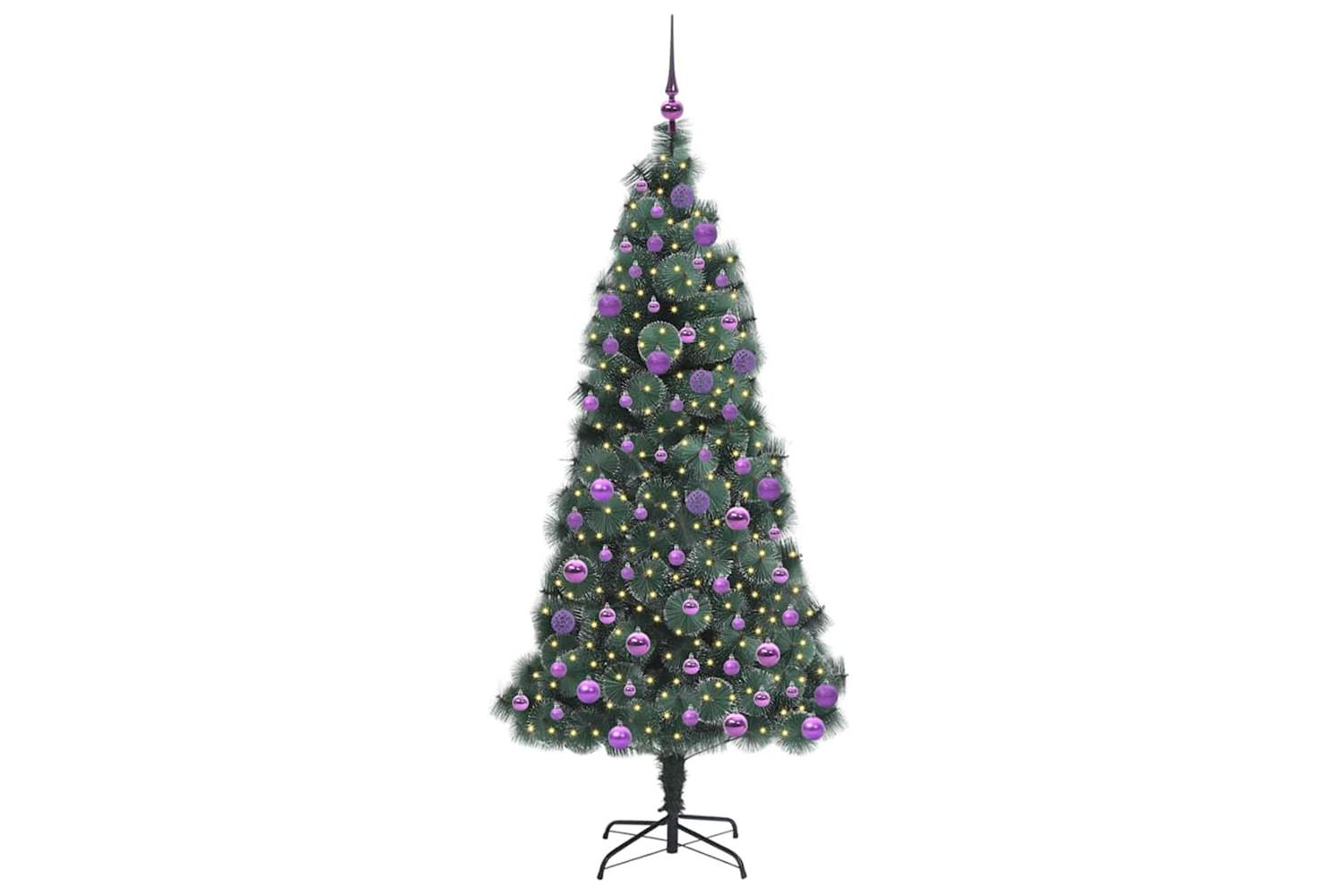 Vidaxl Artificial Pre-lit Christmas Tree With Ball Set Green 180 Cm-3