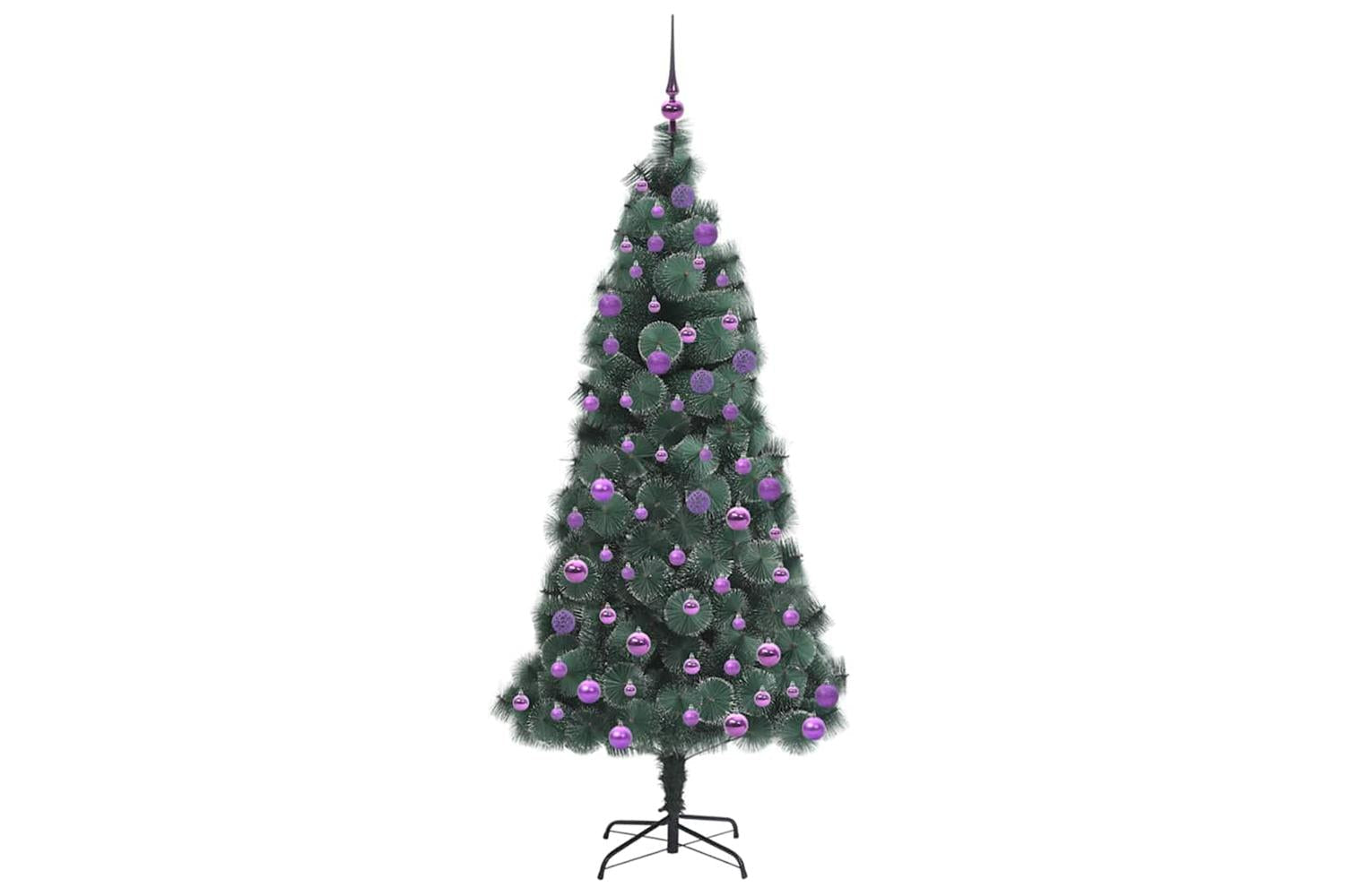 Vidaxl Artificial Pre-lit Christmas Tree With Ball Set Green 180 Cm-4