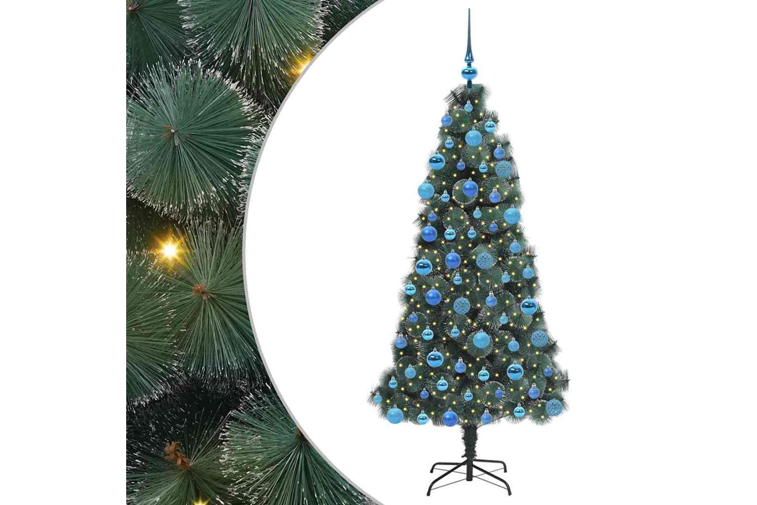 Vidaxl Artificial Pre-lit Christmas Tree With Ball Set Green 180 Cm-2