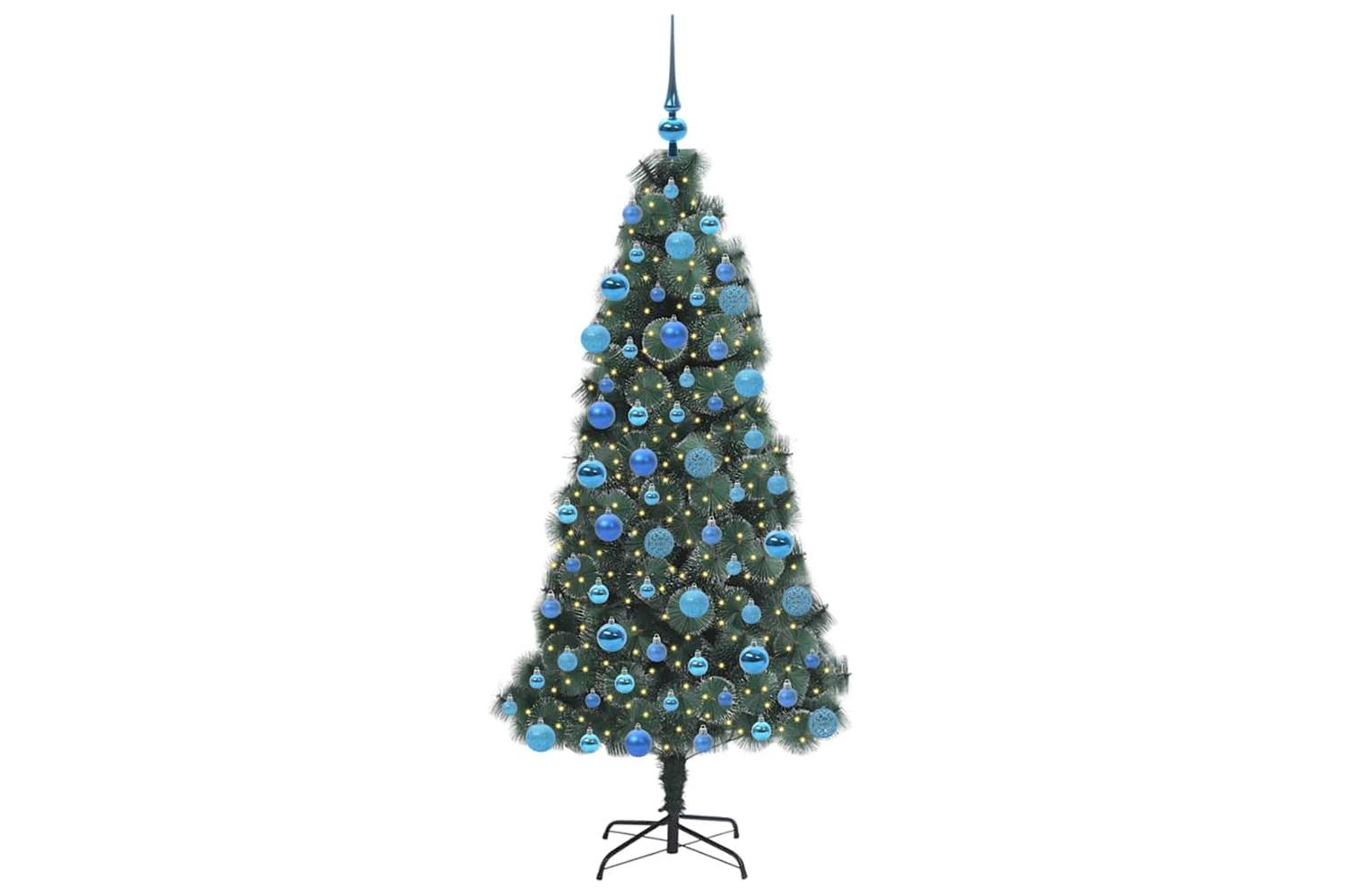 Vidaxl Artificial Pre-lit Christmas Tree With Ball Set Green 180 Cm-3