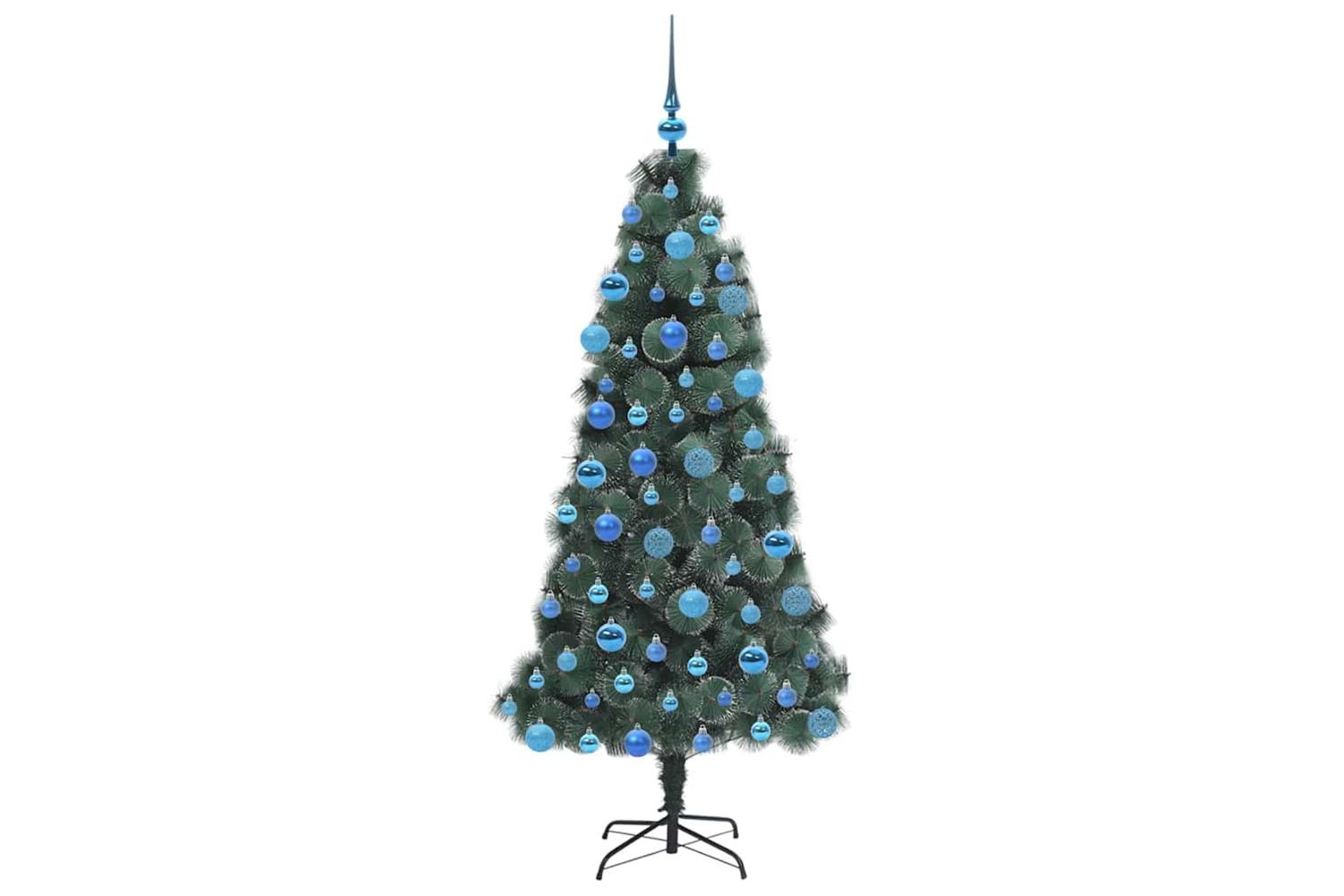 Vidaxl Artificial Pre-lit Christmas Tree With Ball Set Green 180 Cm-4