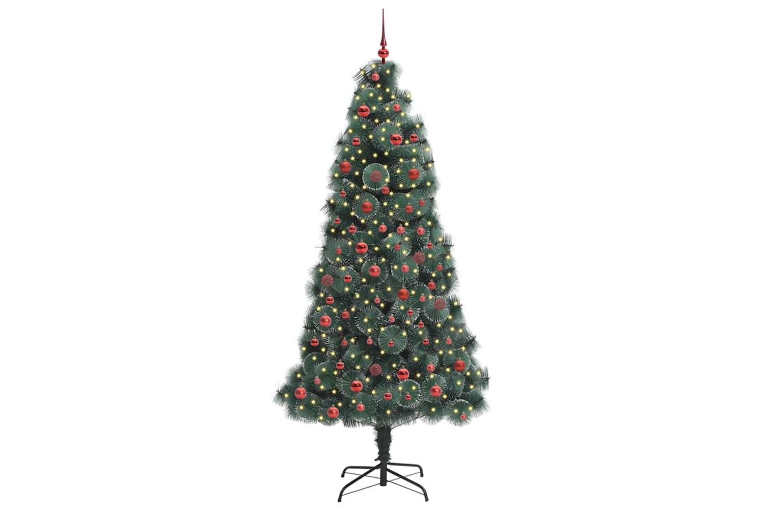 Vidaxl Artificial Pre-lit Christmas Tree With Ball Set Green 210 Cm-2
