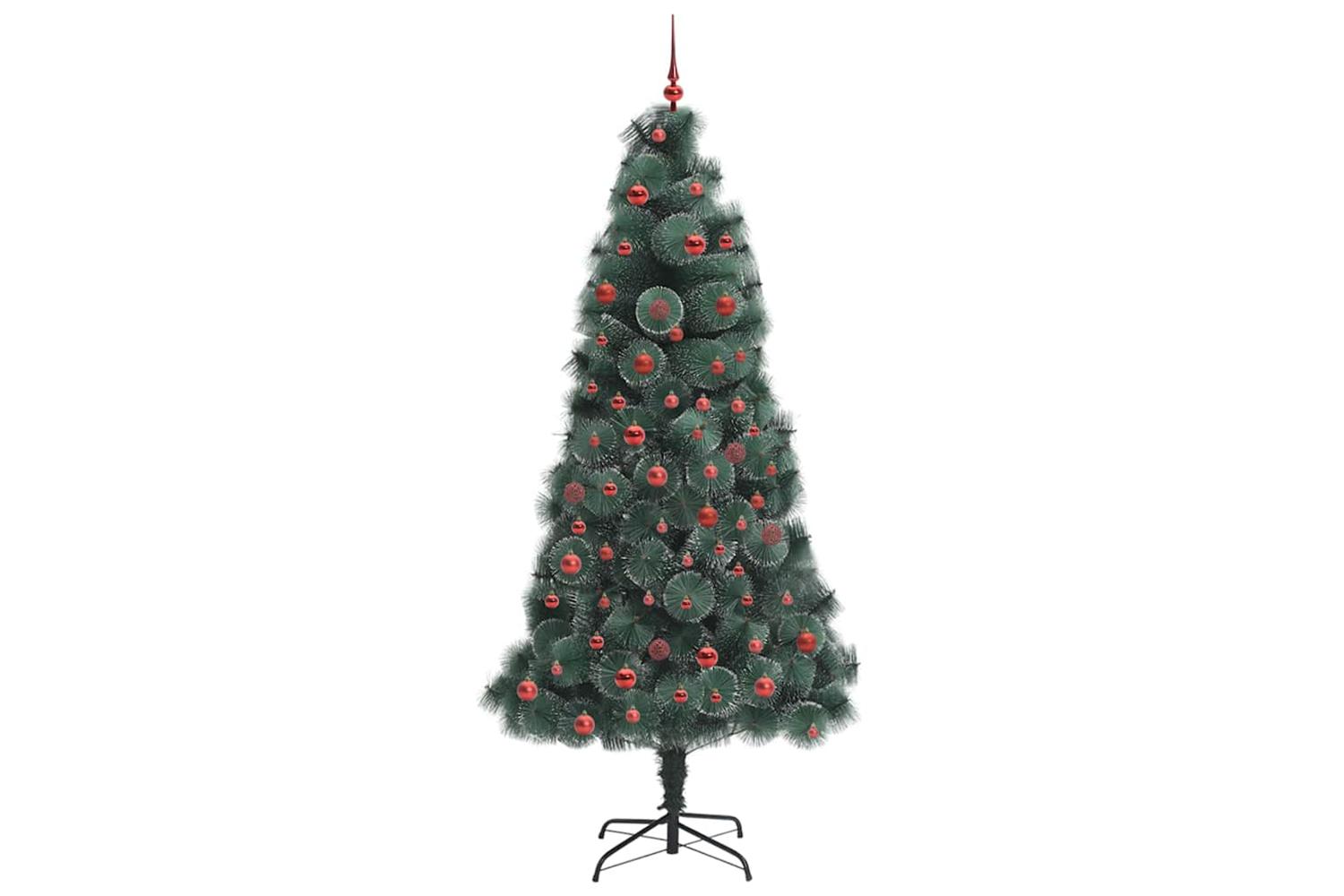 Vidaxl Artificial Pre-lit Christmas Tree With Ball Set Green 210 Cm-3