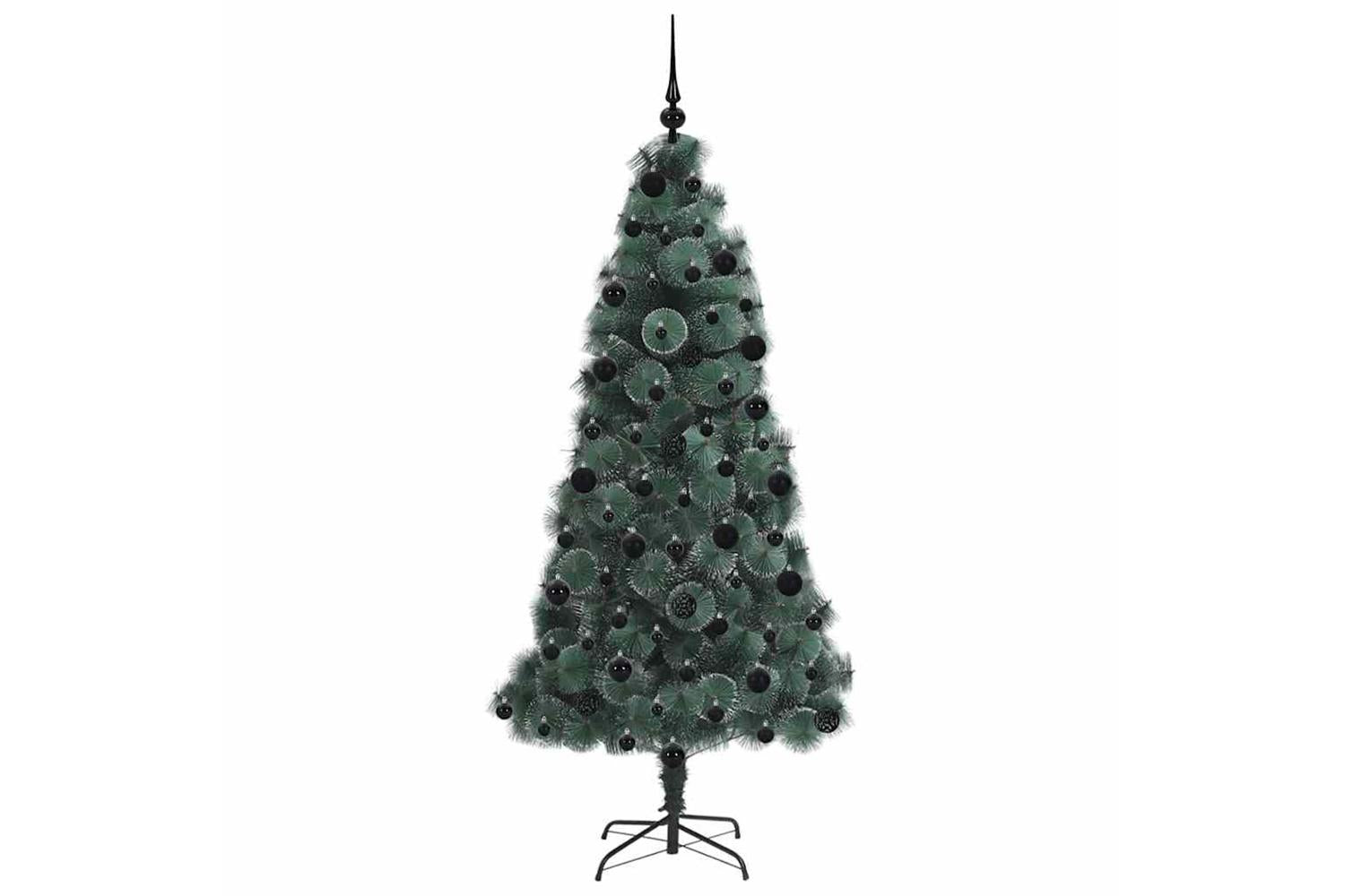 Vidaxl Artificial Pre-lit Christmas Tree With Ball Set Green 210 Cm-4