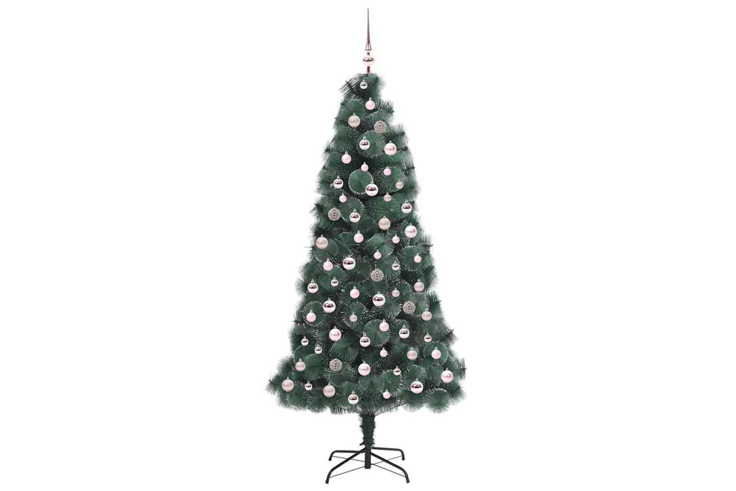 Vidaxl Artificial Pre-lit Christmas Tree With Ball Set Green 210 Cm-4