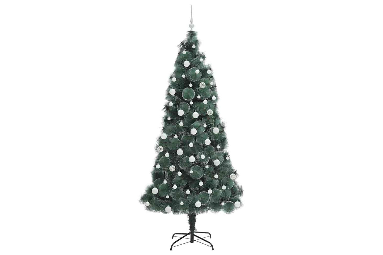 Vidaxl Artificial Pre-lit Christmas Tree With Ball Set Green 210 Cm-4