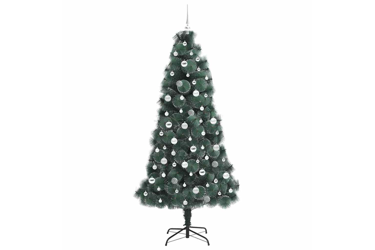 Vidaxl Artificial Pre-lit Christmas Tree With Ball Set Green 210 Cm-5