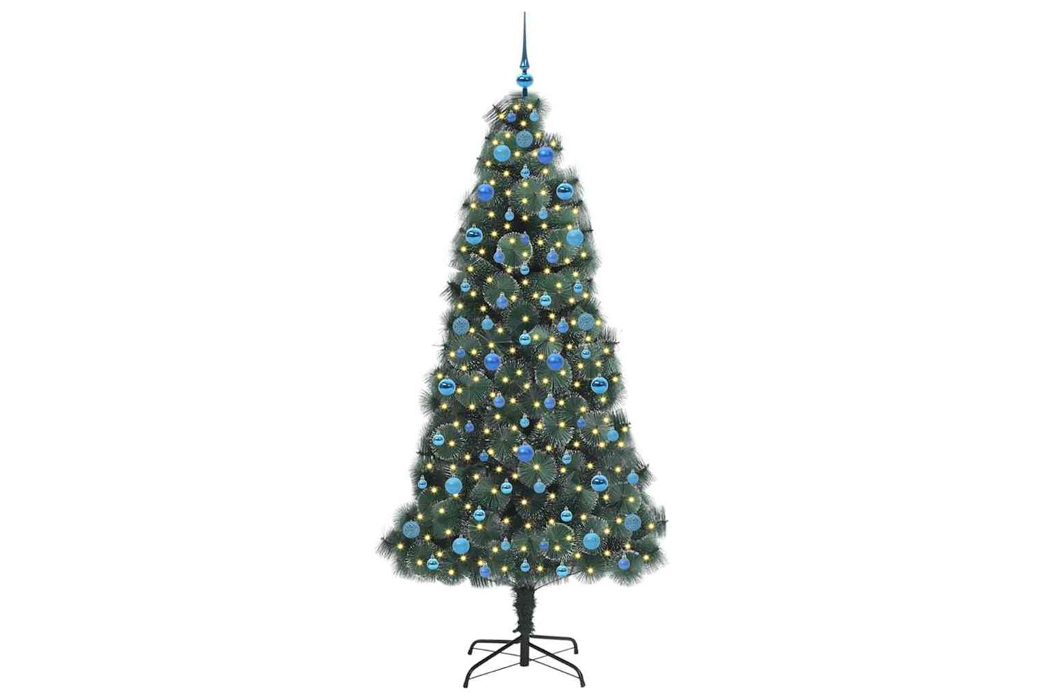 Vidaxl Artificial Pre-lit Christmas Tree With Ball Set Green 210 Cm-3