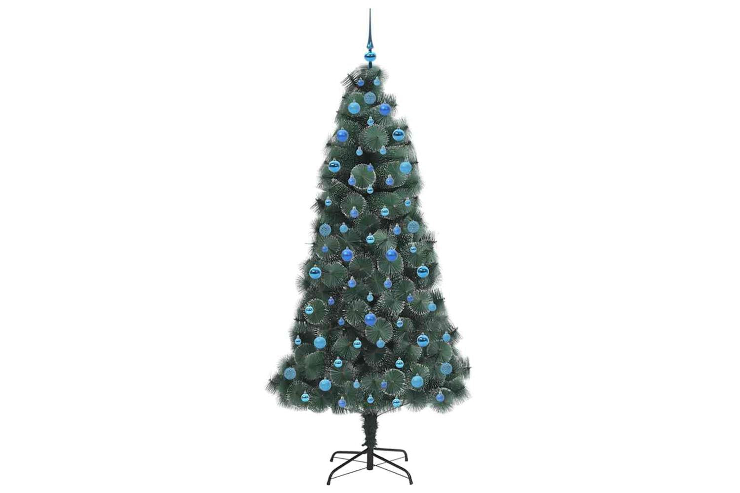 Vidaxl Artificial Pre-lit Christmas Tree With Ball Set Green 210 Cm-4