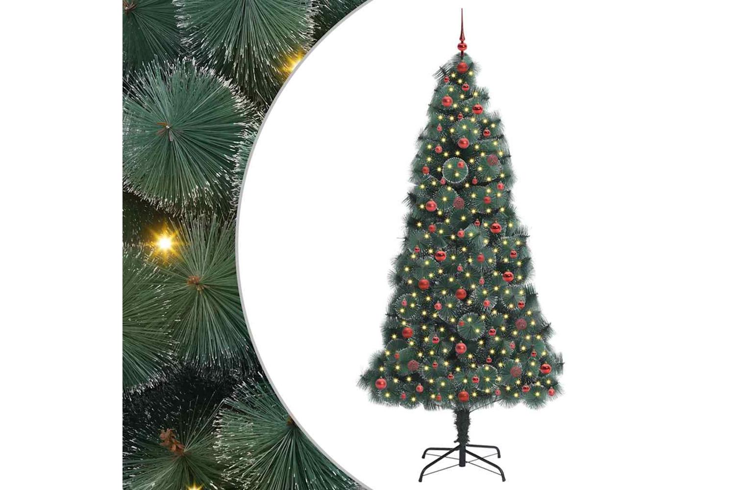 Vidaxl Artificial Pre-lit Christmas Tree With Ball Set Green 240 Cm-2