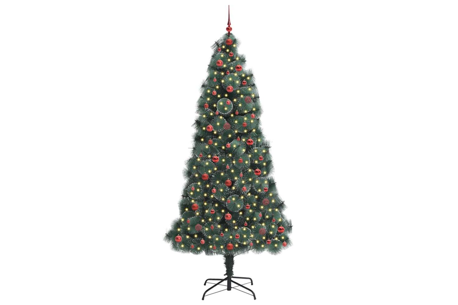 Vidaxl Artificial Pre-lit Christmas Tree With Ball Set Green 240 Cm-3