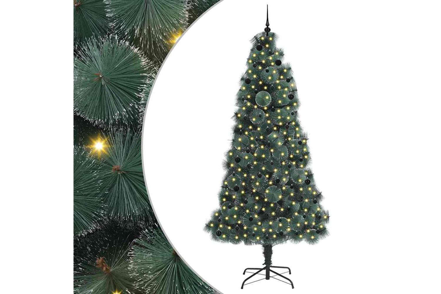 Vidaxl Artificial Pre-lit Christmas Tree With Ball Set Green 240 Cm-2