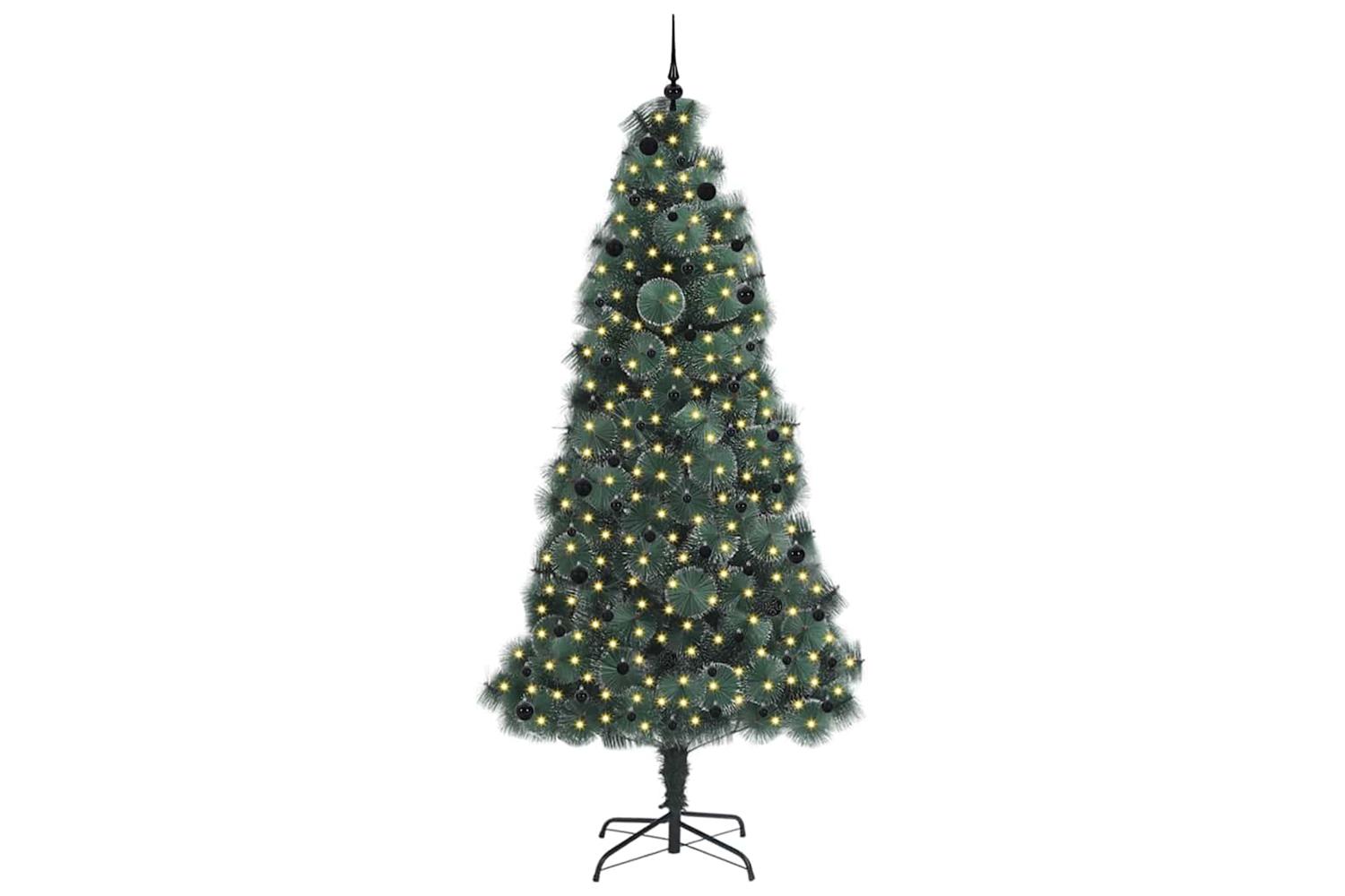 Vidaxl Artificial Pre-lit Christmas Tree With Ball Set Green 240 Cm-3
