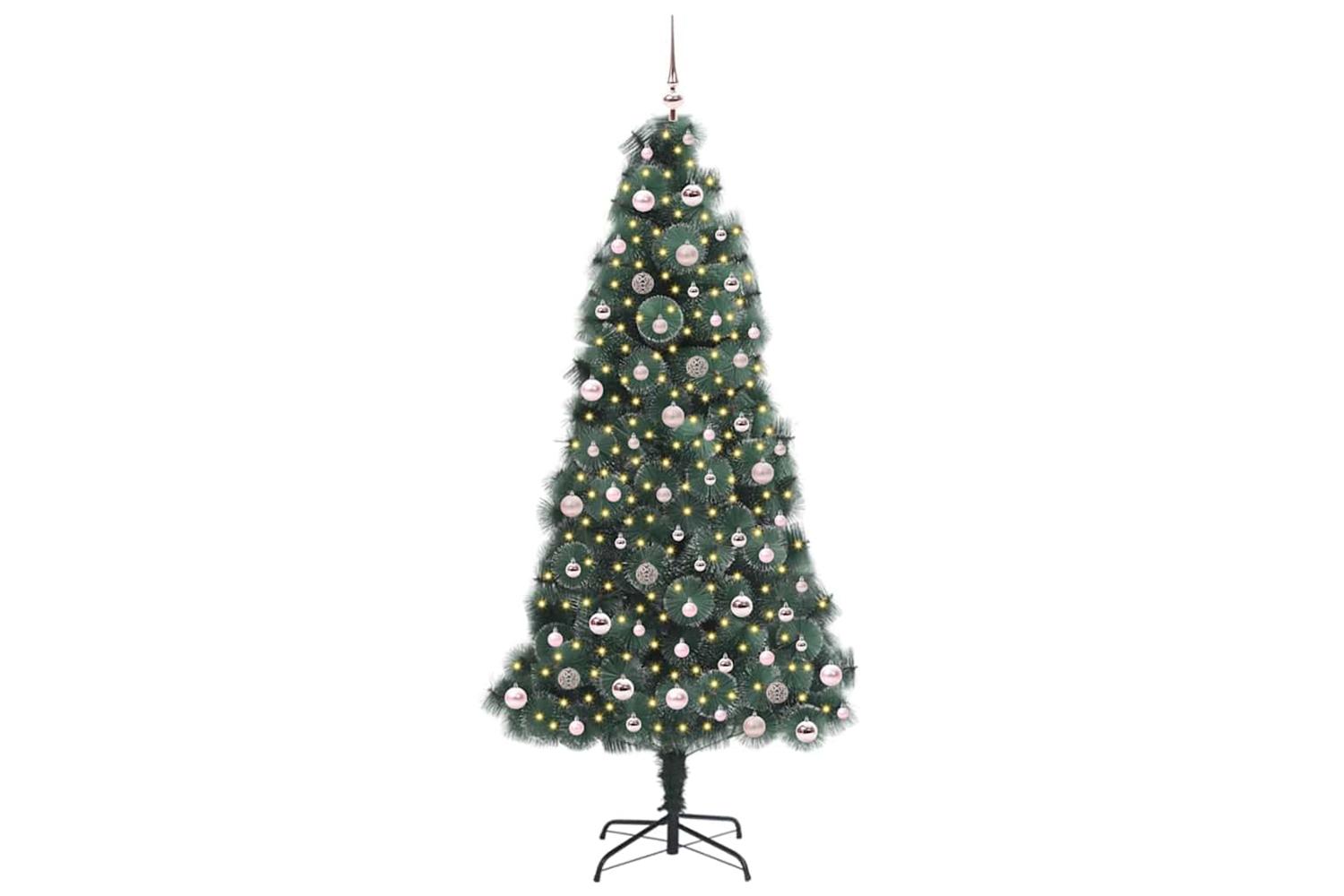 Vidaxl Artificial Pre-lit Christmas Tree With Ball Set Green 240 Cm-3