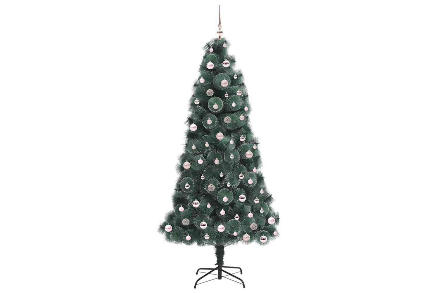Vidaxl Artificial Pre-lit Christmas Tree With Ball Set Green 240 Cm-4