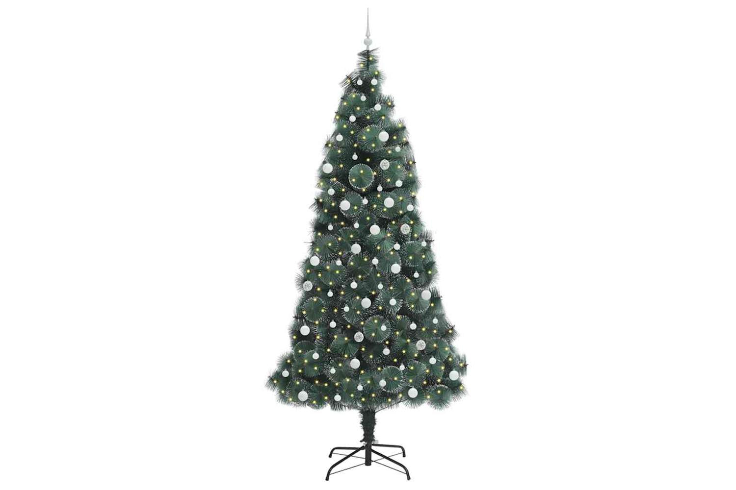 Vidaxl Artificial Pre-lit Christmas Tree With Ball Set Green 240 Cm-3