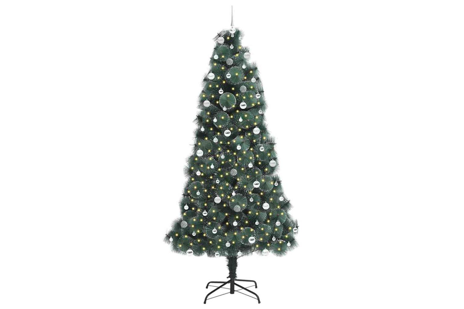 Vidaxl Artificial Pre-lit Christmas Tree With Ball Set Green 240 Cm-3