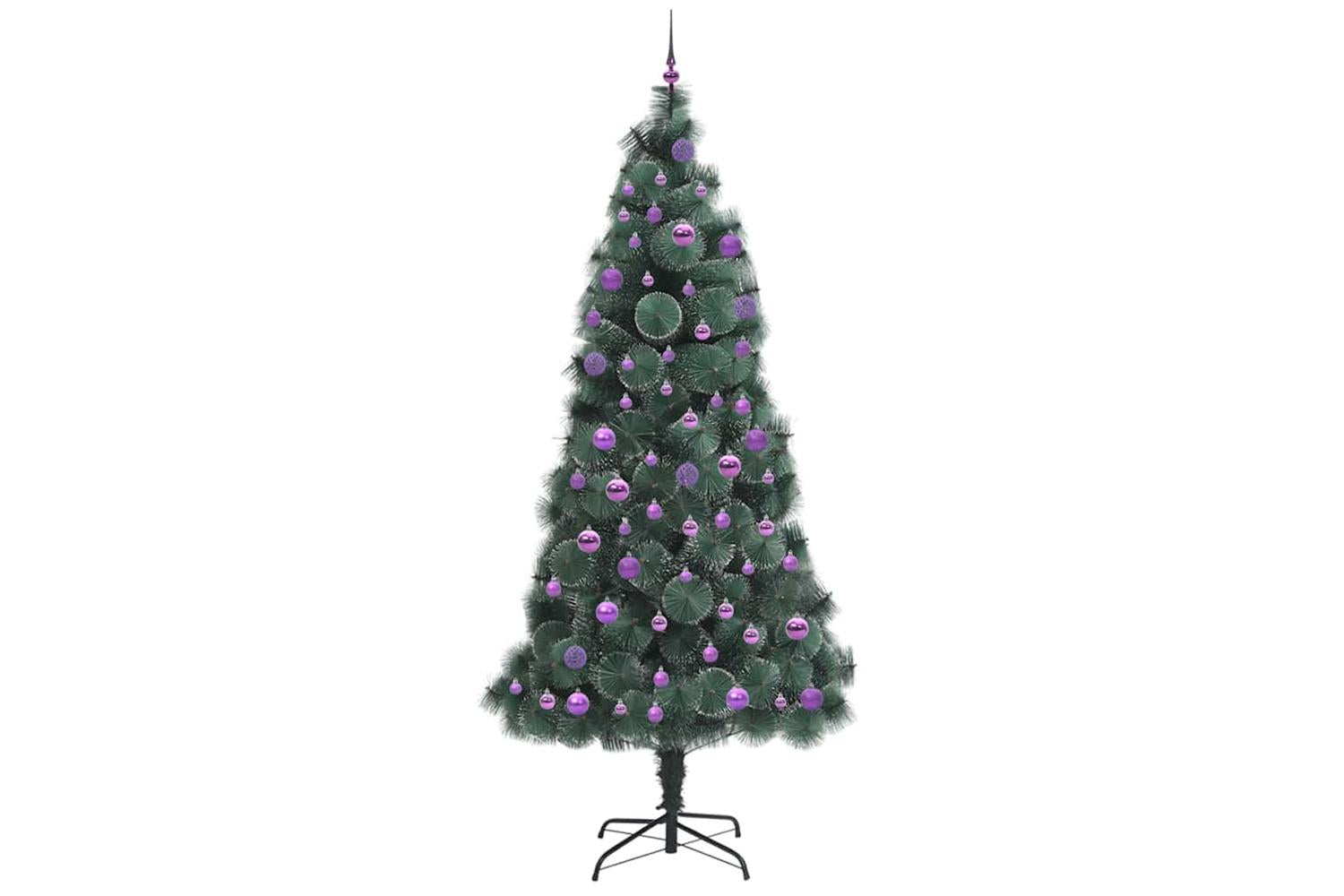 Vidaxl Artificial Pre-lit Christmas Tree With Ball Set Green 240 Cm-4