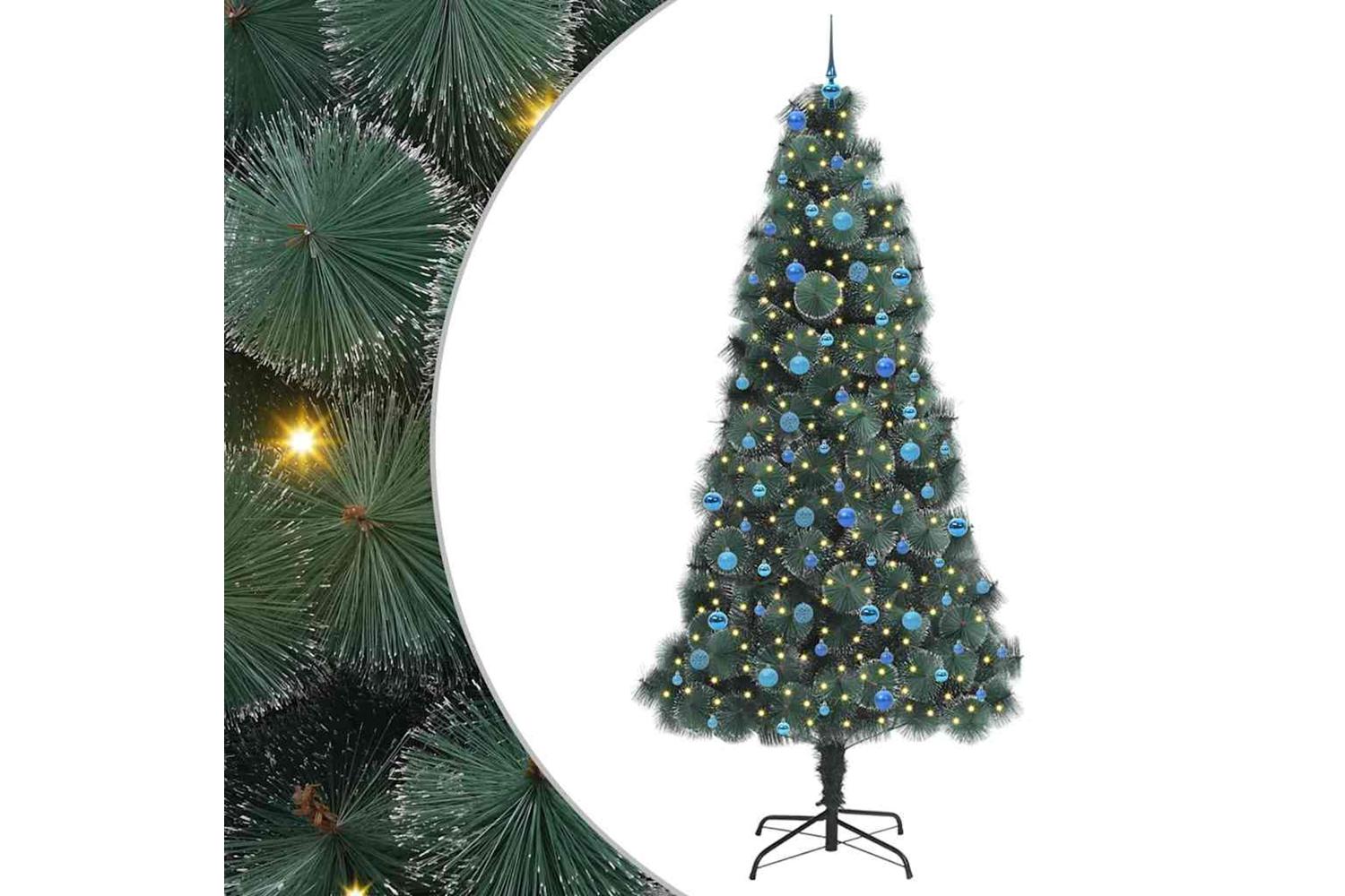 Vidaxl Artificial Pre-lit Christmas Tree With Ball Set Green 240 Cm-2